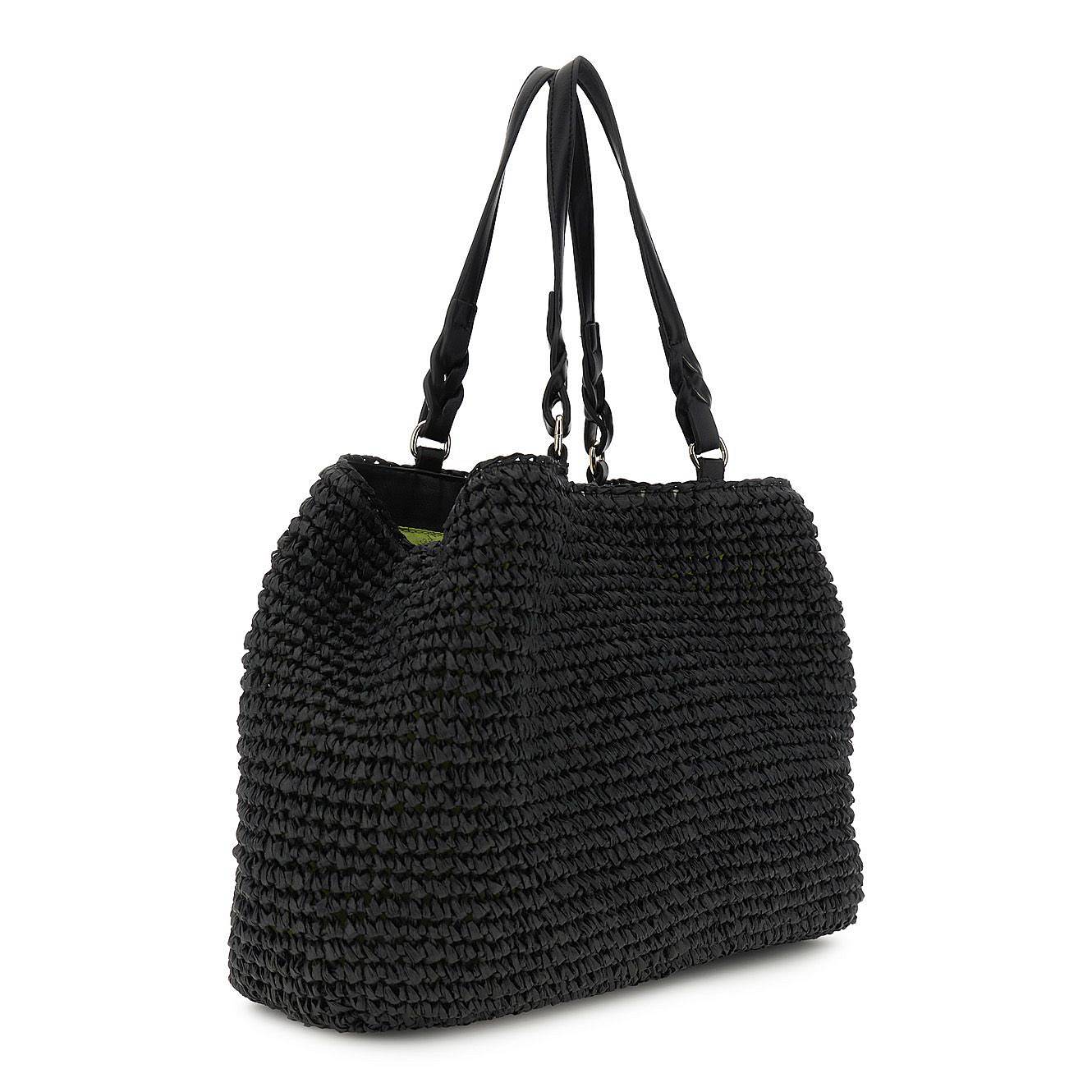 CAFE' NOIR tote lavorazione crochet Donna nero Foto 2