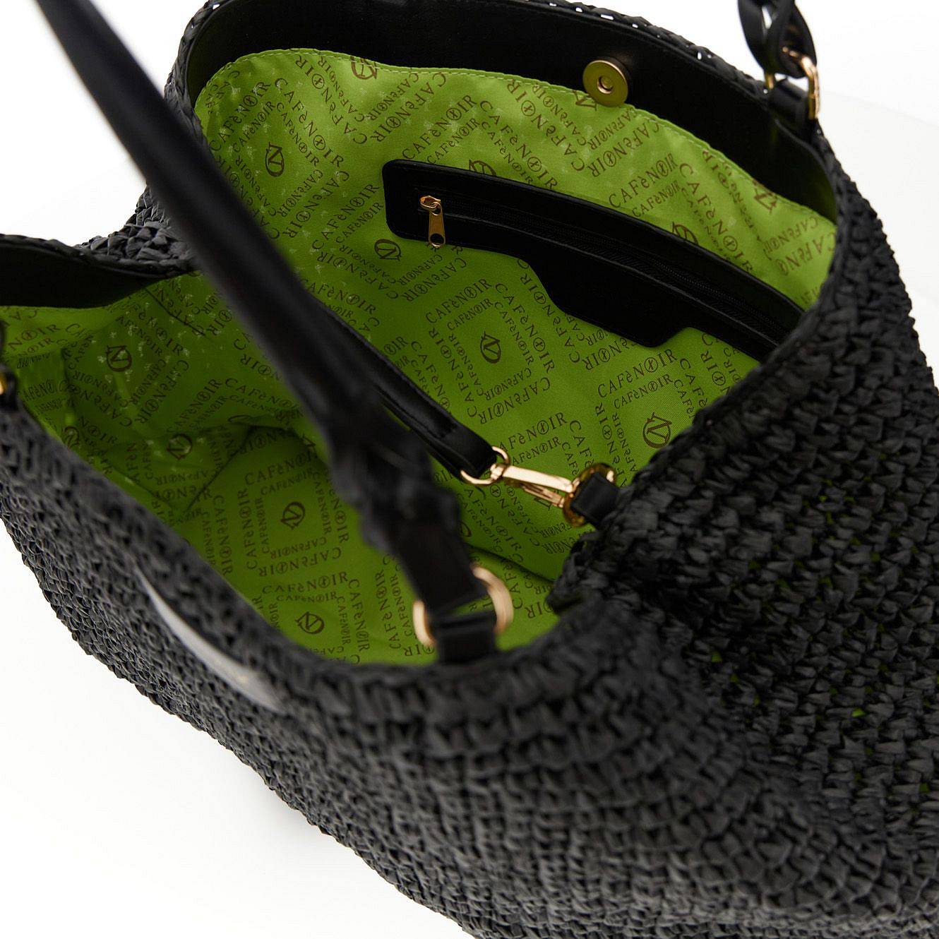 CAFE' NOIR tote lavorazione crochet Donna nero Foto 4