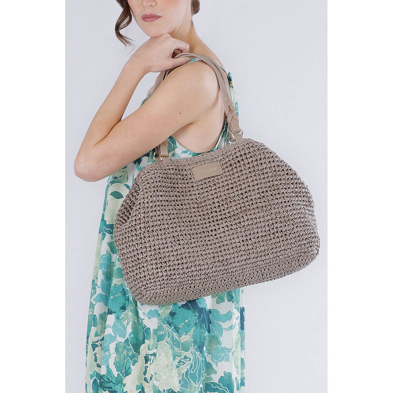 CAFE' NOIR tote lavorazione crochet Donna marrone Foto 3