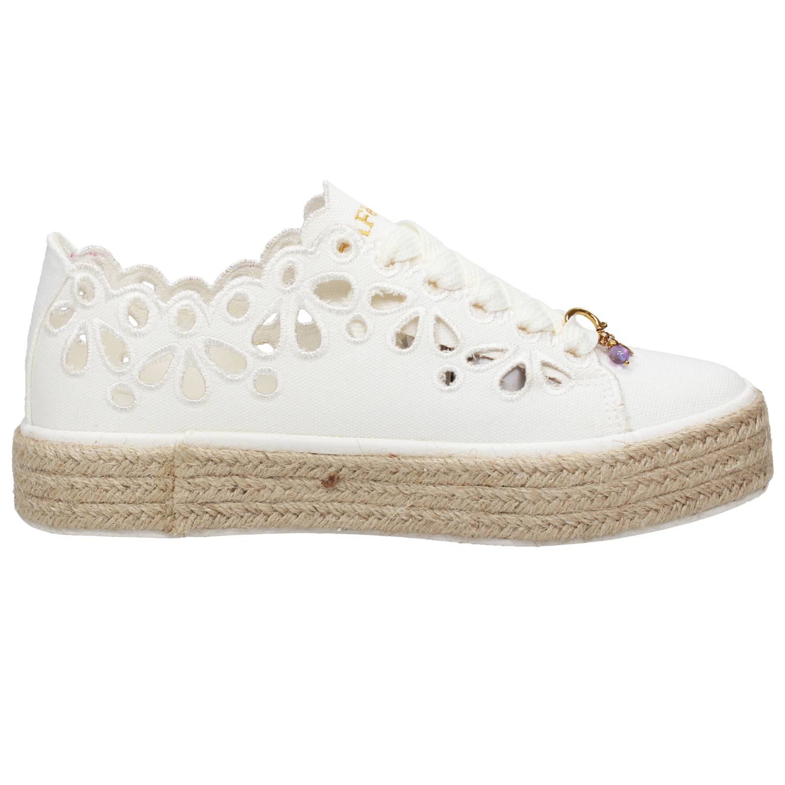 CAFE' NOIR Mesh platform sneakers Woman white Photo 3