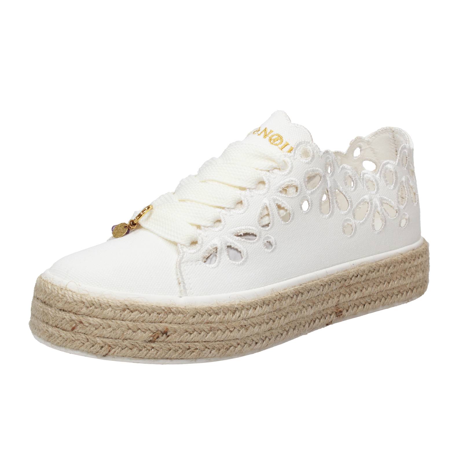 CAFE' NOIR Sneakers platform in mesh Donna bianco
