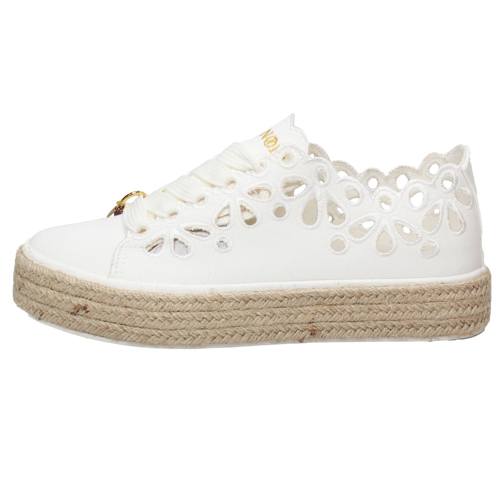 CAFE' NOIR Mesh platform sneakers Woman white Photo 4