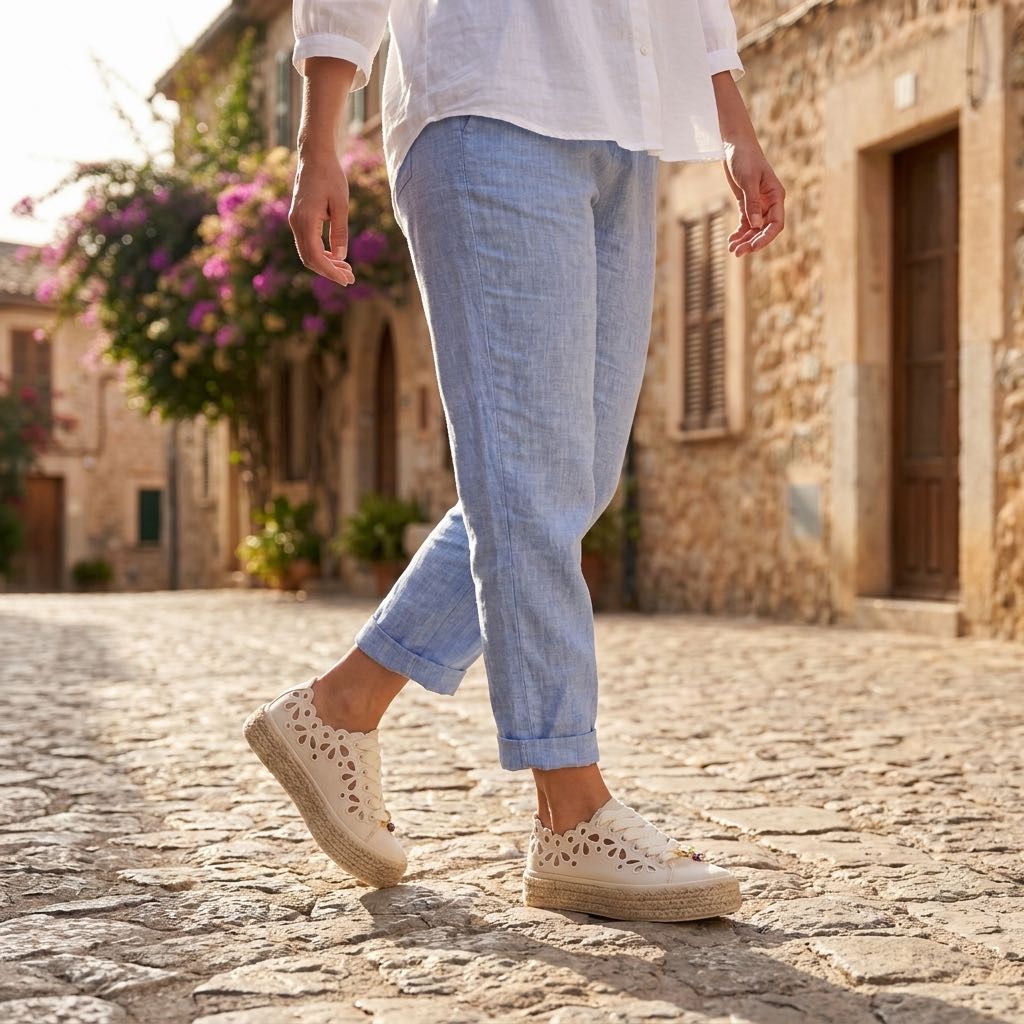 CAFE' NOIR Sneakers platform in mesh Donna beige Foto 2