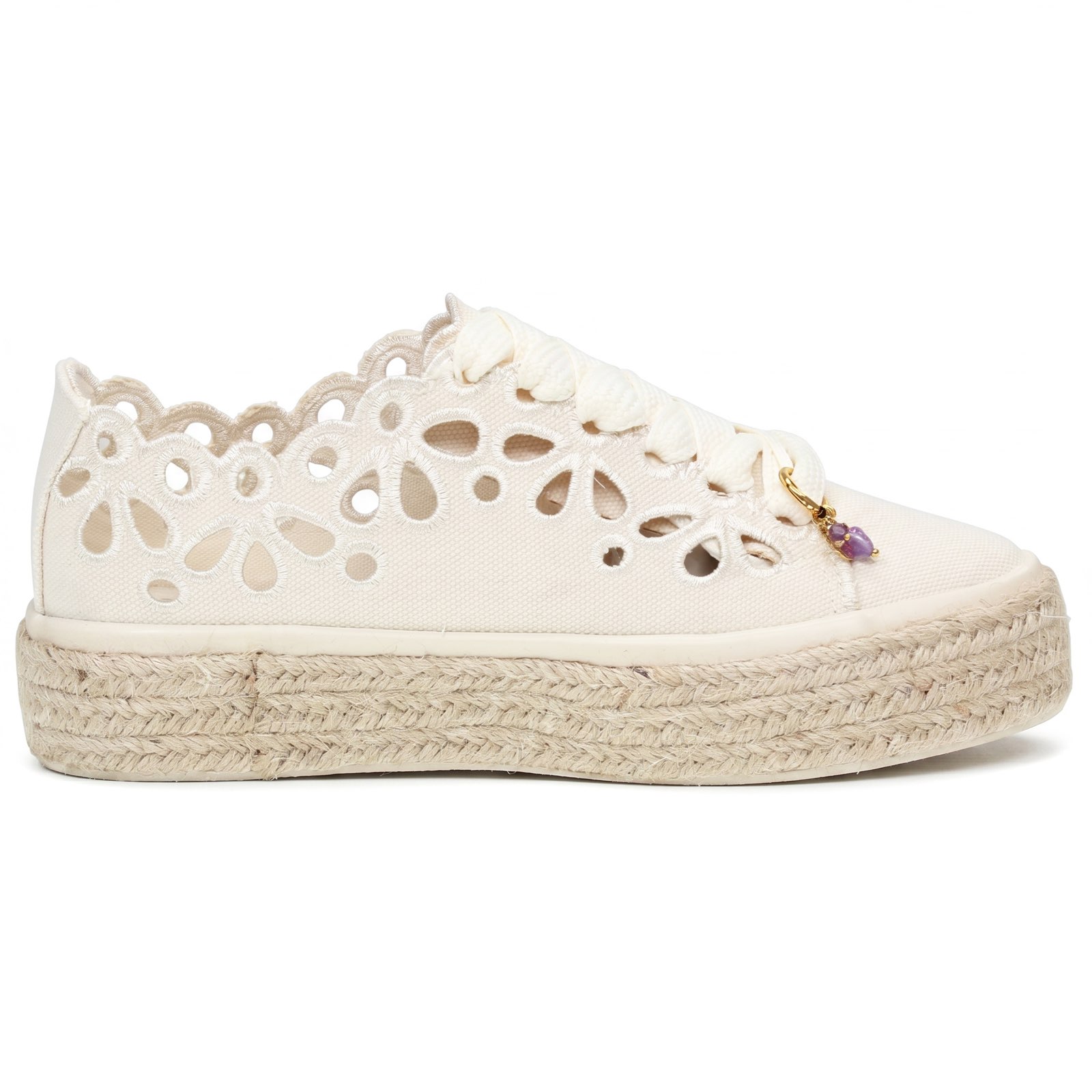 CAFE' NOIR Sneakers platform in mesh Donna beige Foto 3
