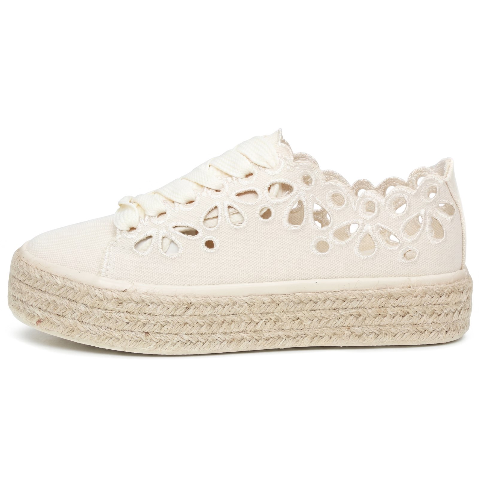 CAFE' NOIR Sneakers platform in mesh Donna beige Foto 4