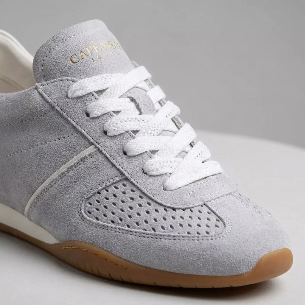 CAFE' NOIR Low Suede Sneakers Woman light blue Photo 5