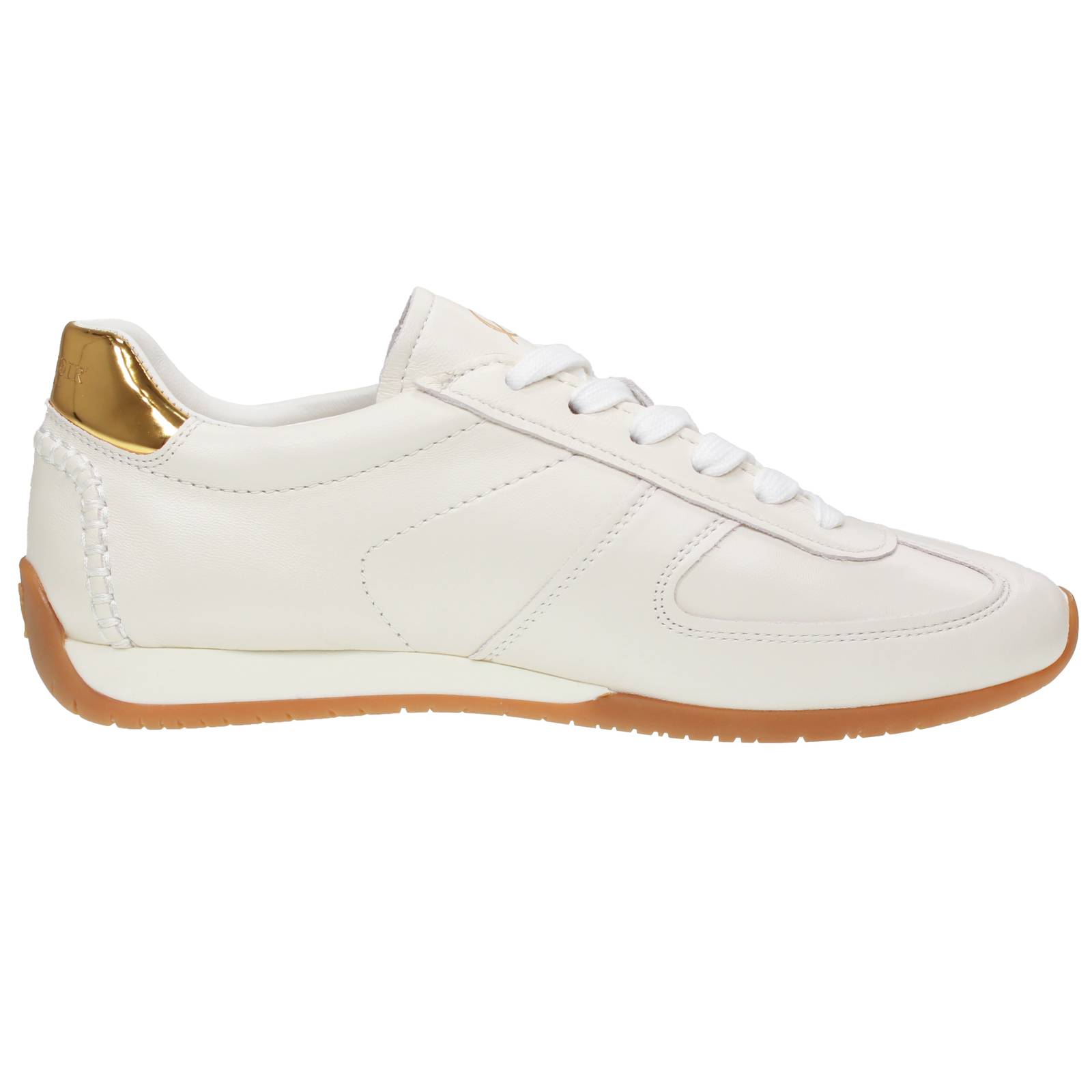 CAFE' NOIR Niedrige Leder-Sneakers Damen weiß Foto 3