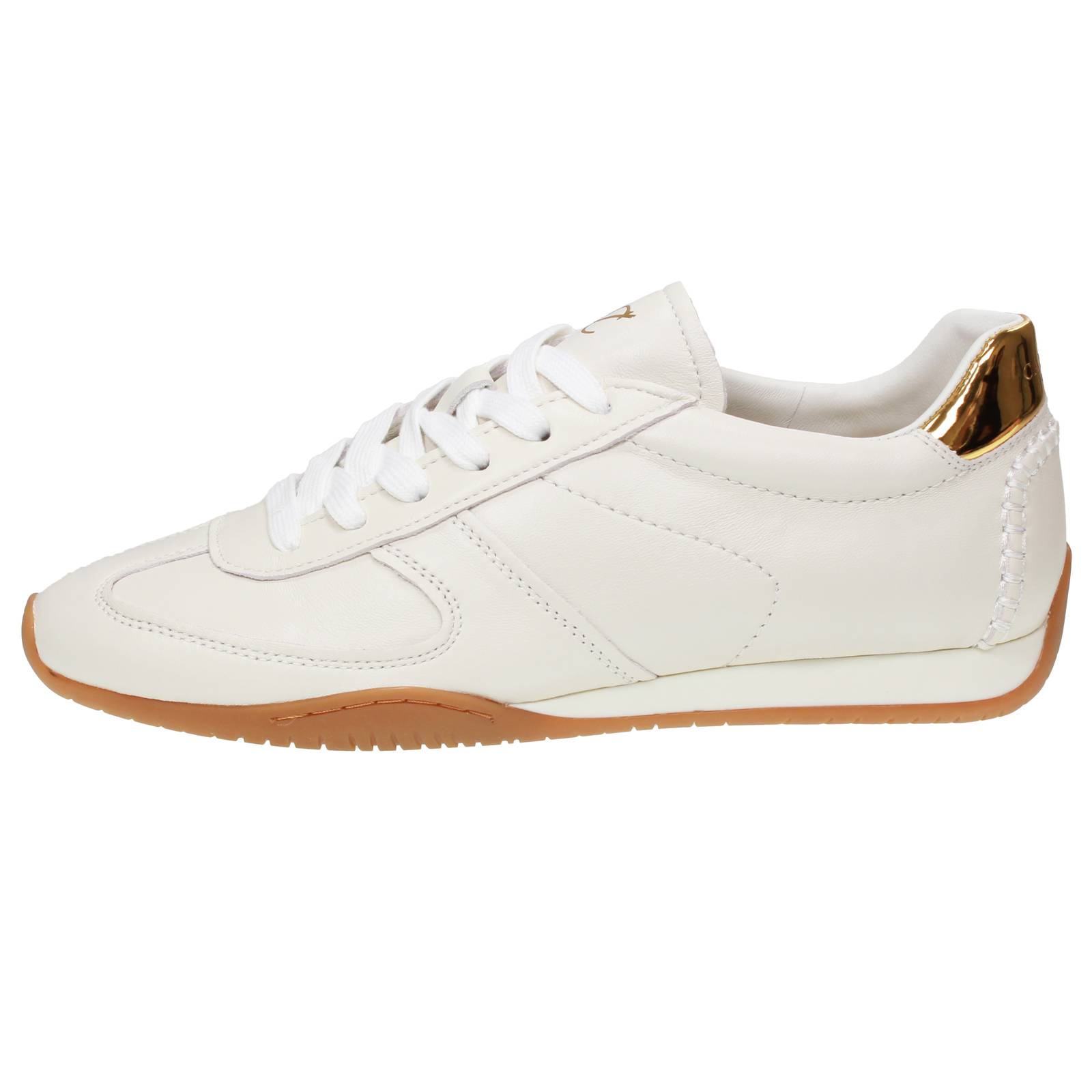 CAFE' NOIR Niedrige Leder-Sneakers Damen weiß Foto 4
