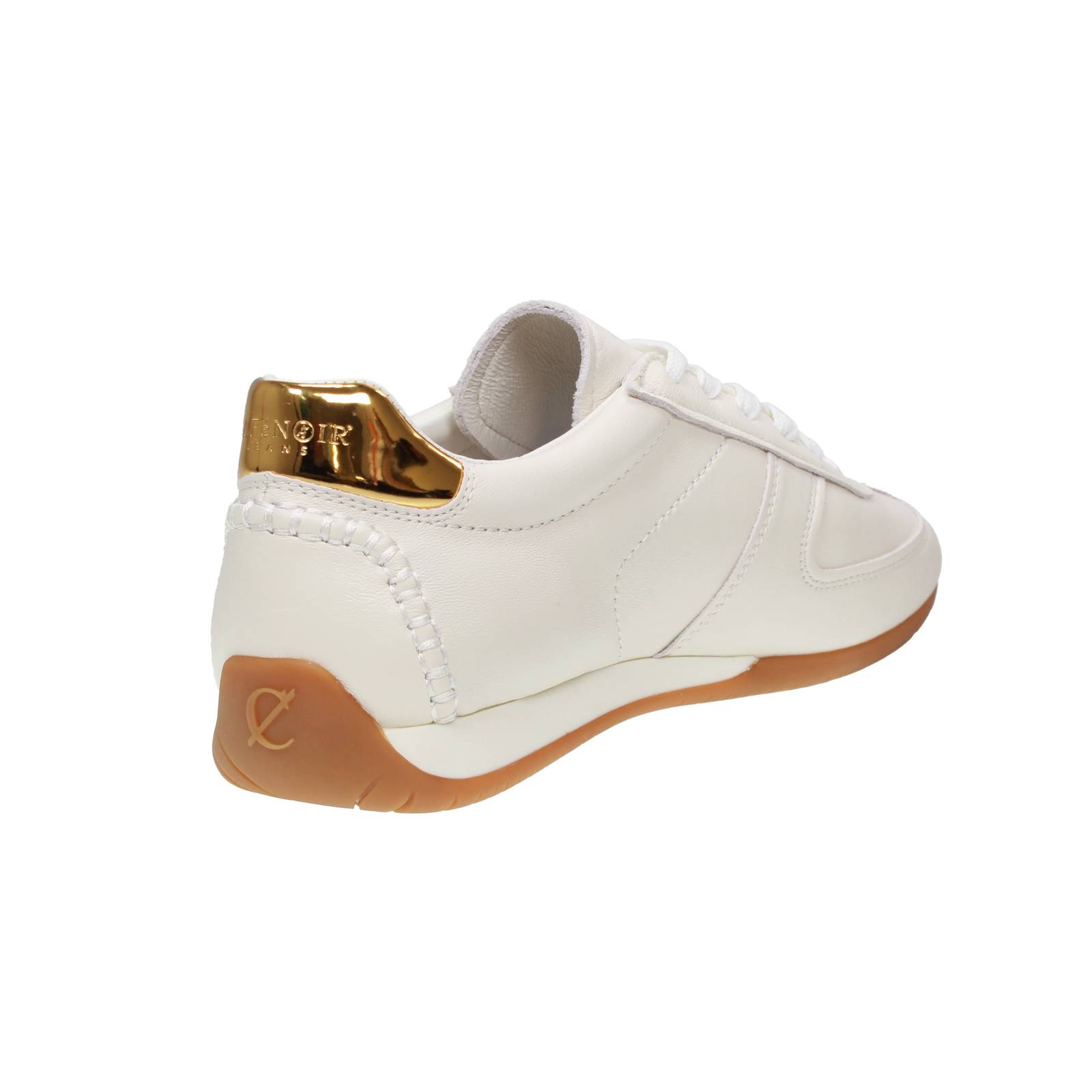 CAFE' NOIR Niedrige Leder-Sneakers Damen weiß Foto 6