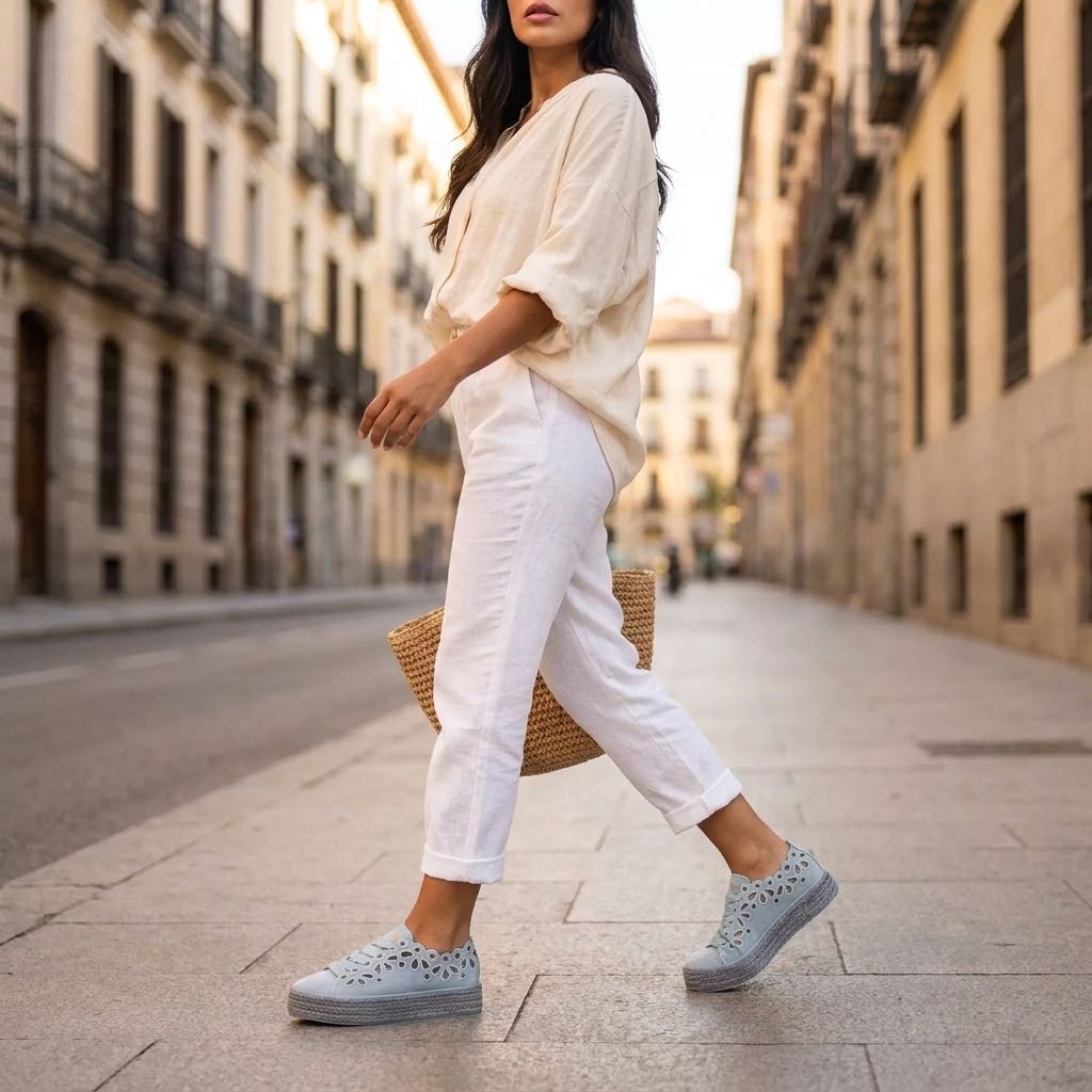CAFE' NOIR Suede Sneakers Woman light blue Photo 2