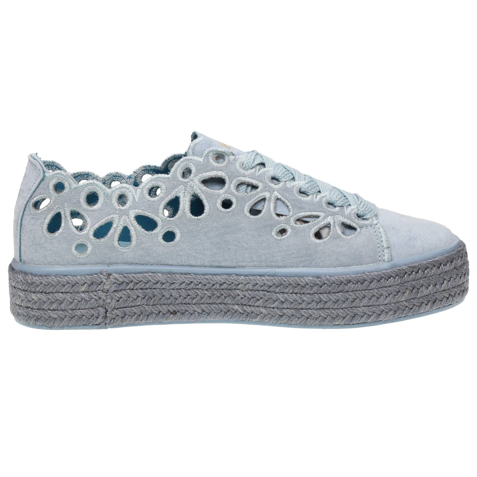 CAFE' NOIR Suede Sneakers Woman light blue Photo 3