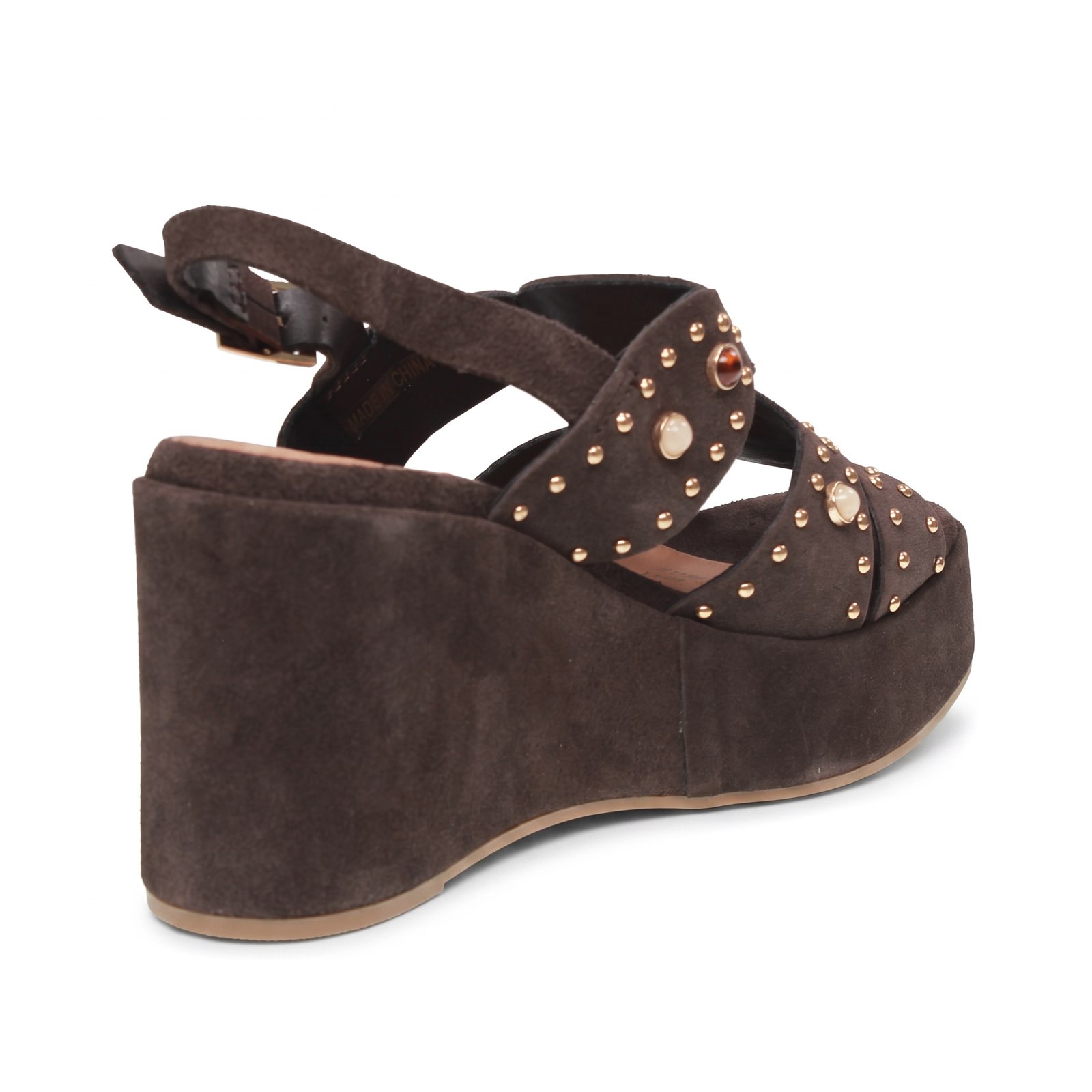 CAFE' NOIR Sandali in Suede con Zeppa Donna testa di moro Foto 6