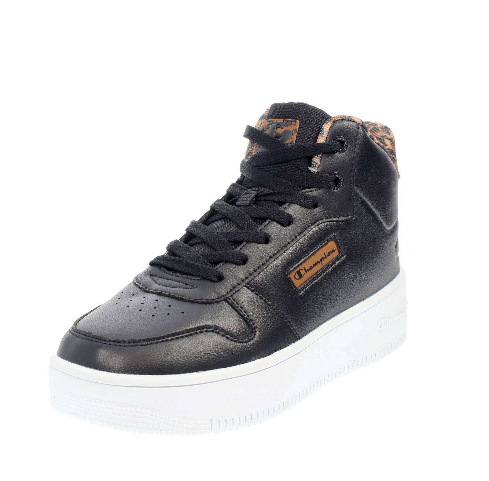 Кроссовки на платформе Champion Rebound Mid Animalier Nero - Donna Scarpe спортивные