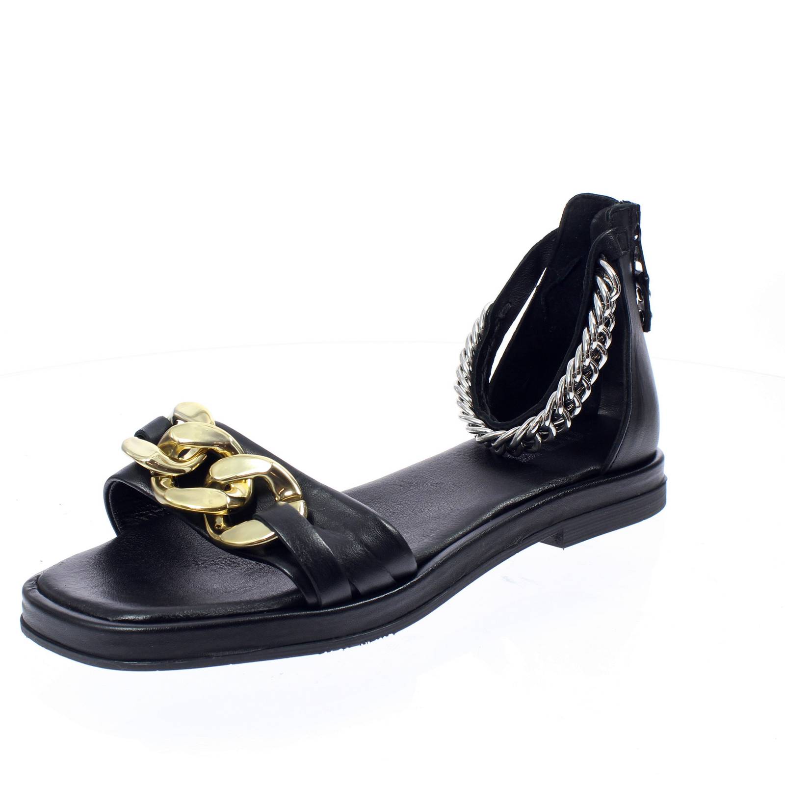 Моя Сандалия Басси с Чинтурино Алла Кавилья Неро - Донна Скарпе Сандали Басси