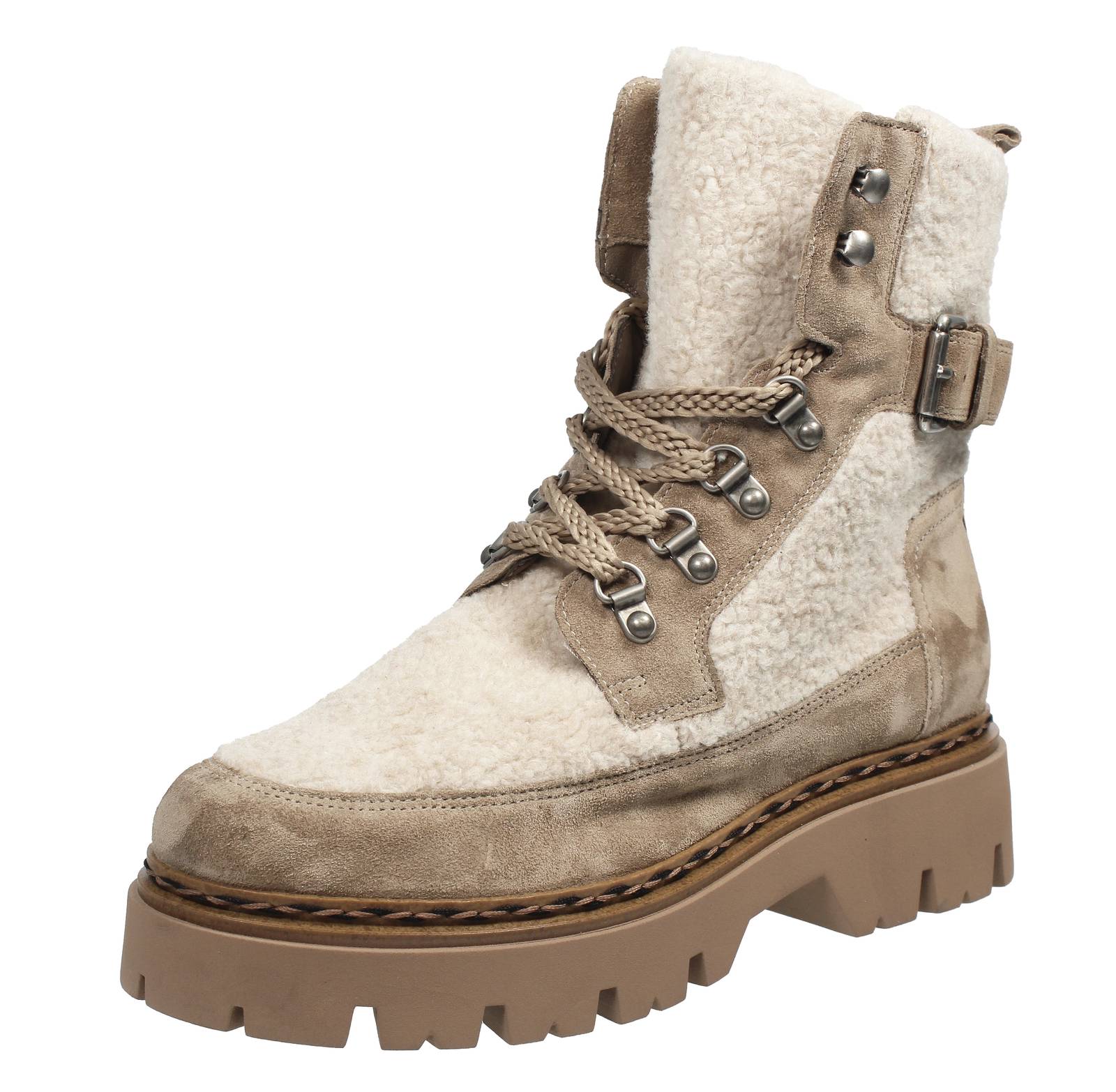 Mjus Stivaletti из замши бежевого цвета - Донна Скарпе Стивалетти из Пело 29990₽