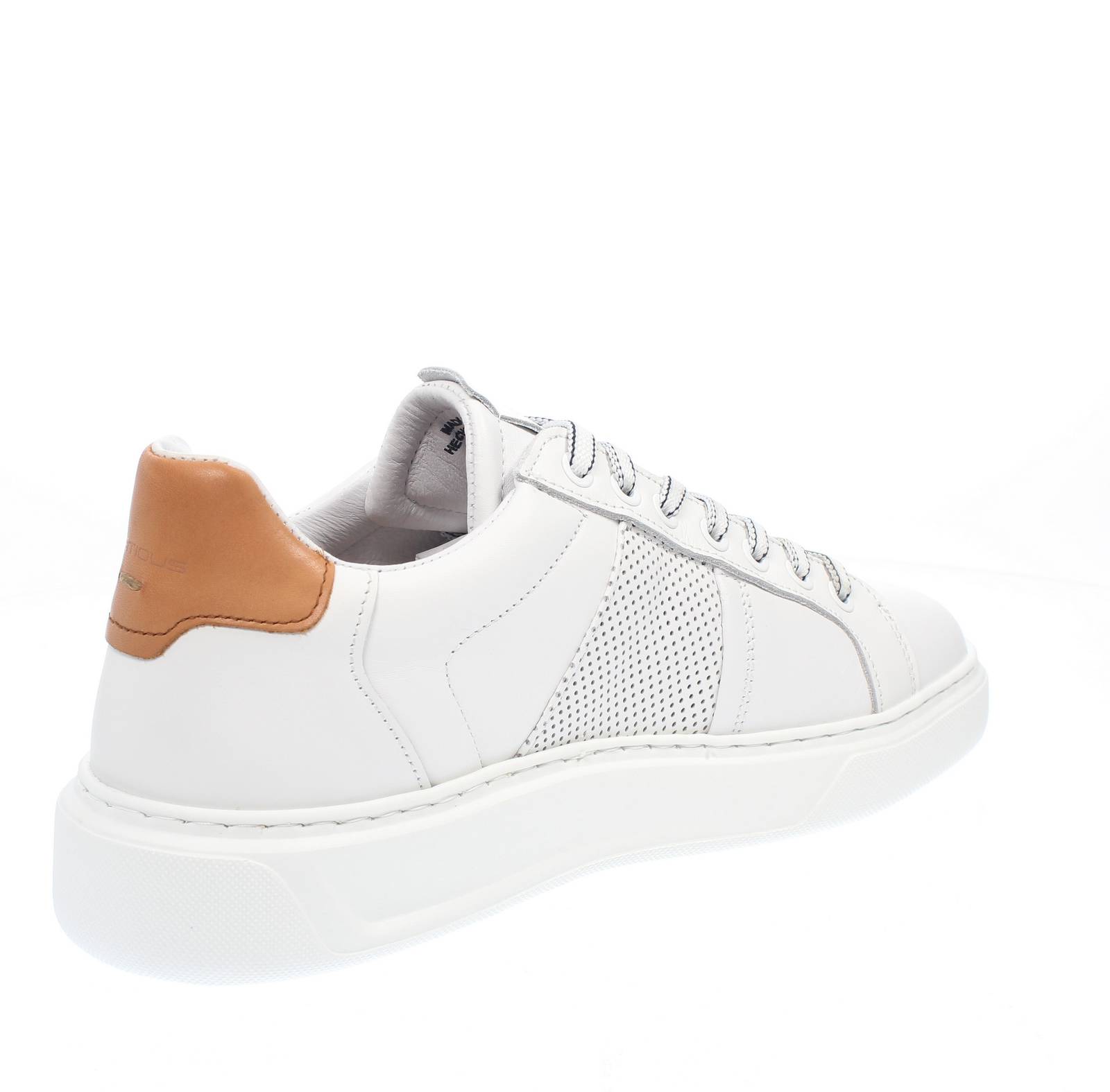 AMBITIOUS Leather Sneakers with Oversize Sole Man white Photo 4
