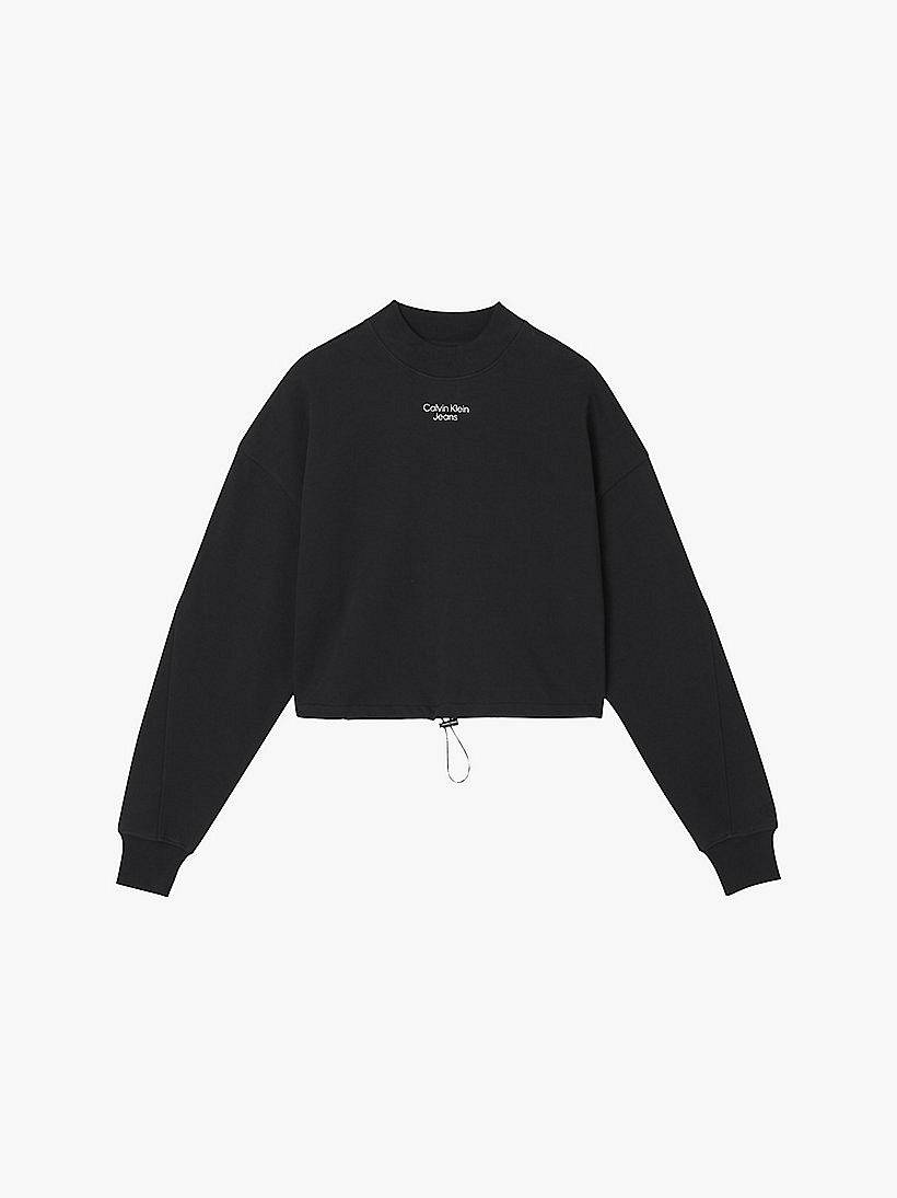 CALVIN KLEIN JEANS Sweat à col roulé à logo empilé Femme noir