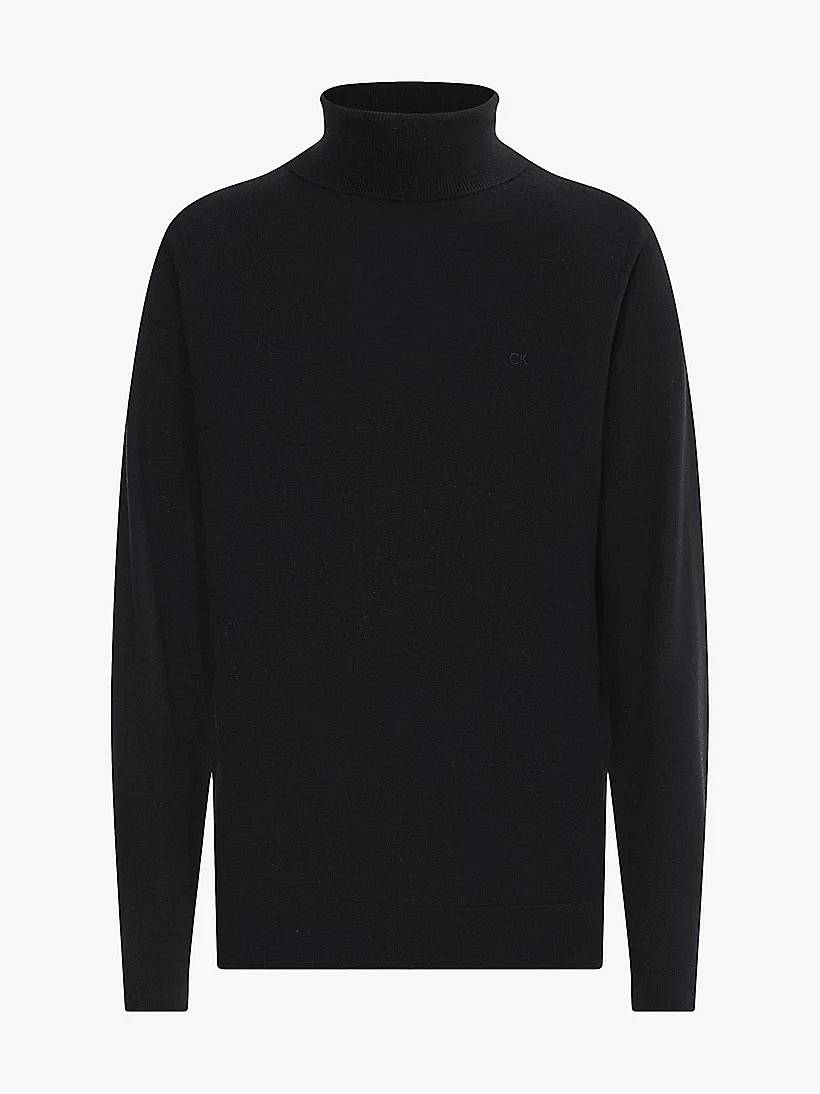 CALVIN KLEIN MENSWEAR Superior Wool Turtle Neck Maglione a Collo Alto black Maglieria Uomo K10K110420