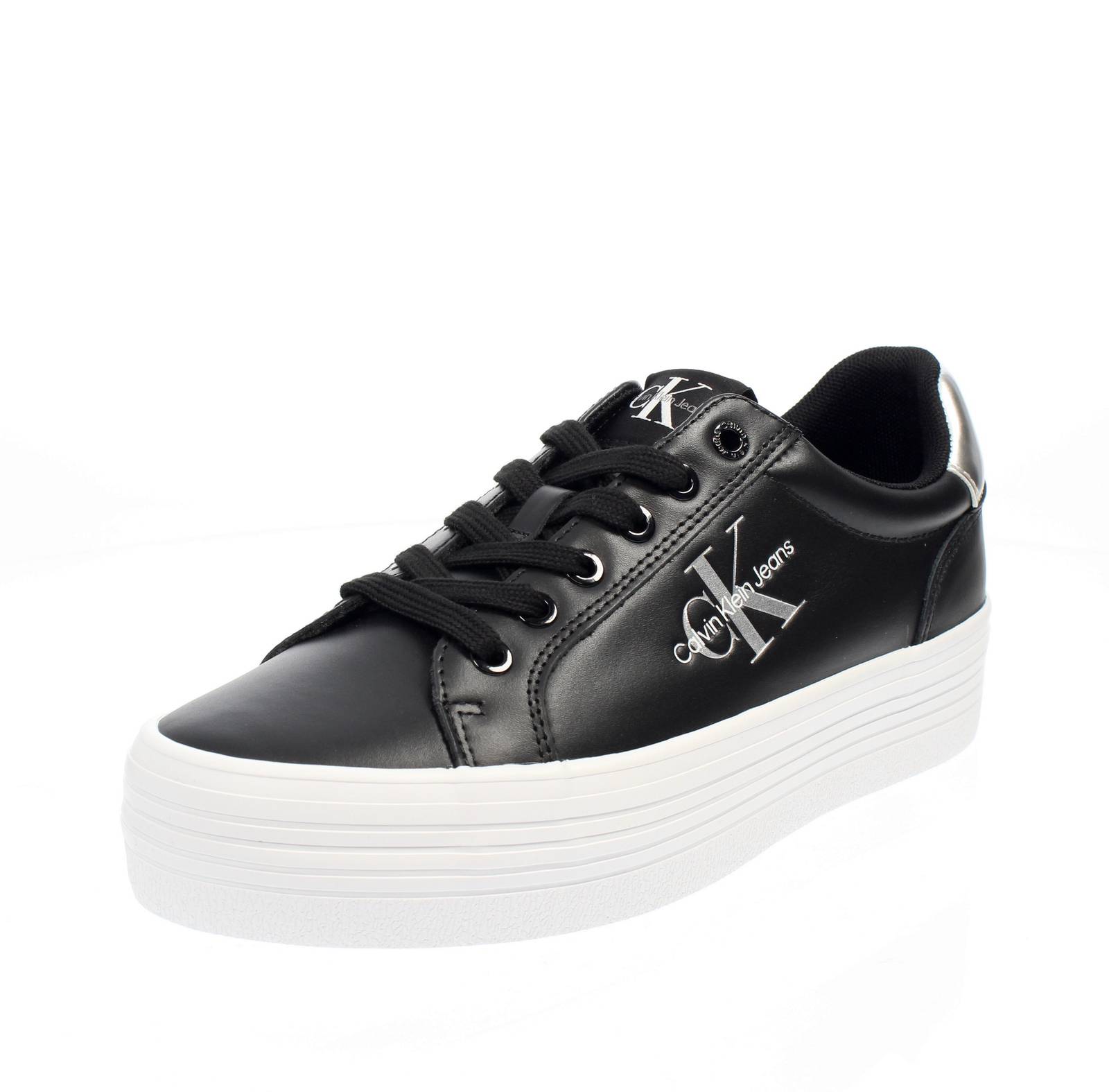 CALVIN KLEIN JEANS Shivary 19L - Leder Plateau Sneakers Damen schwarz