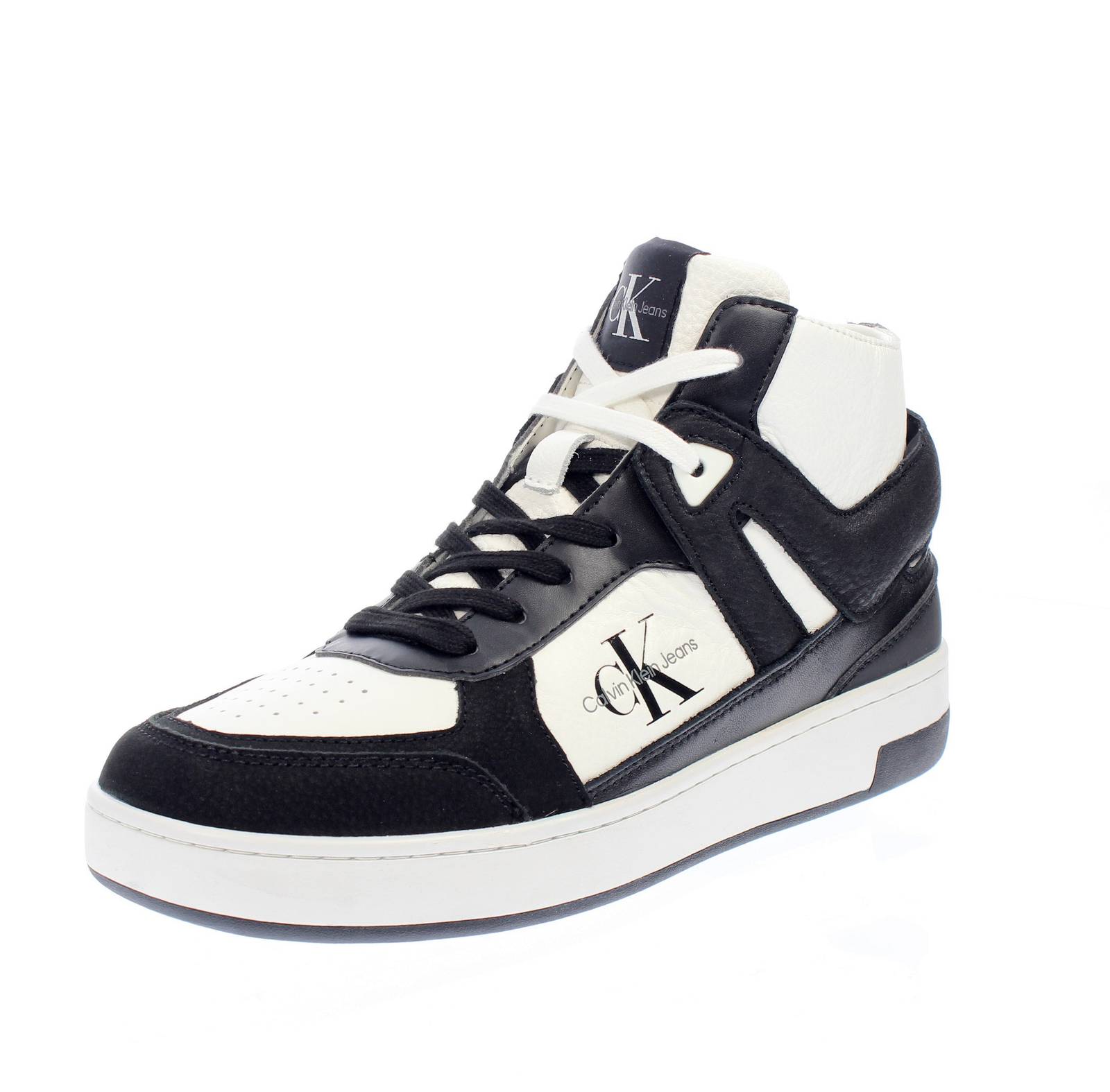 CALVIN KLEIN JEANS Basket Cupsole Mid - Sneakers alte in Pelle Uomo bianco