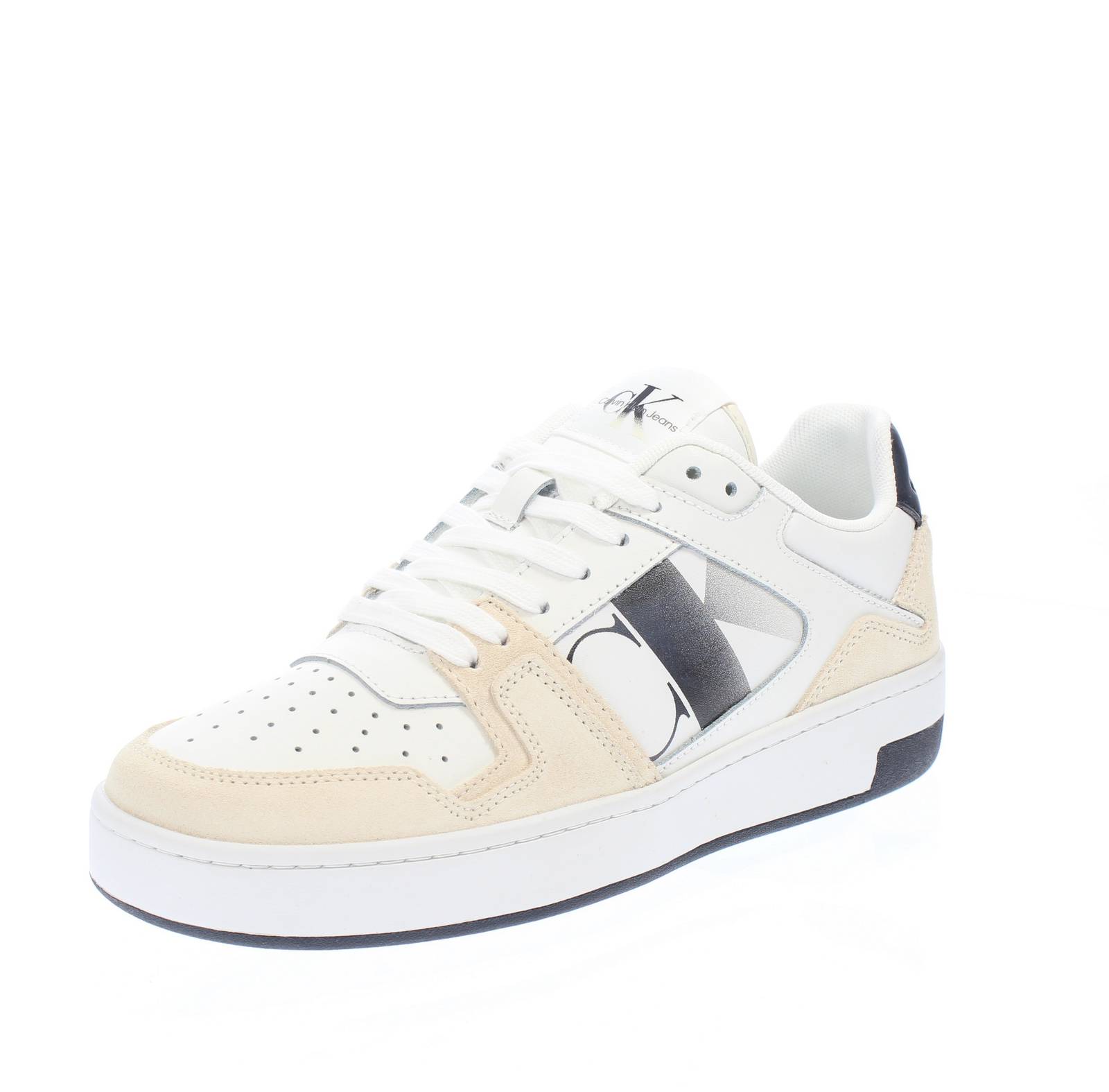 CALVIN KLEIN JEANS Basket Cupsole Lace - Niedrige Sneakers aus Leder Damen weiß