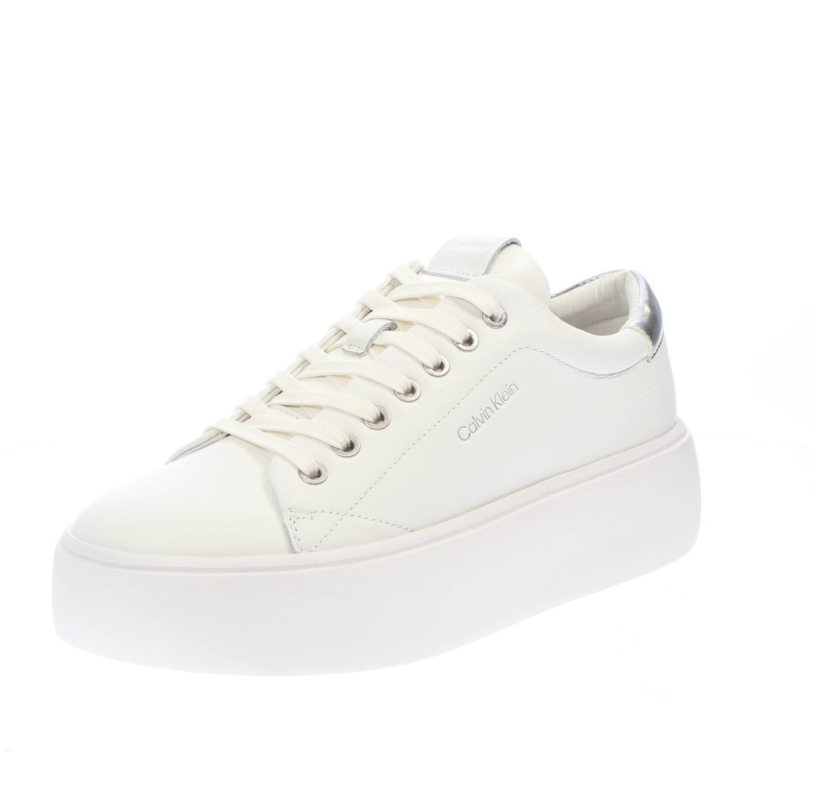 CALVIN KLEIN JEANS Bubble Lace Up - Flatform Sneakers aus Leder Damen weiß