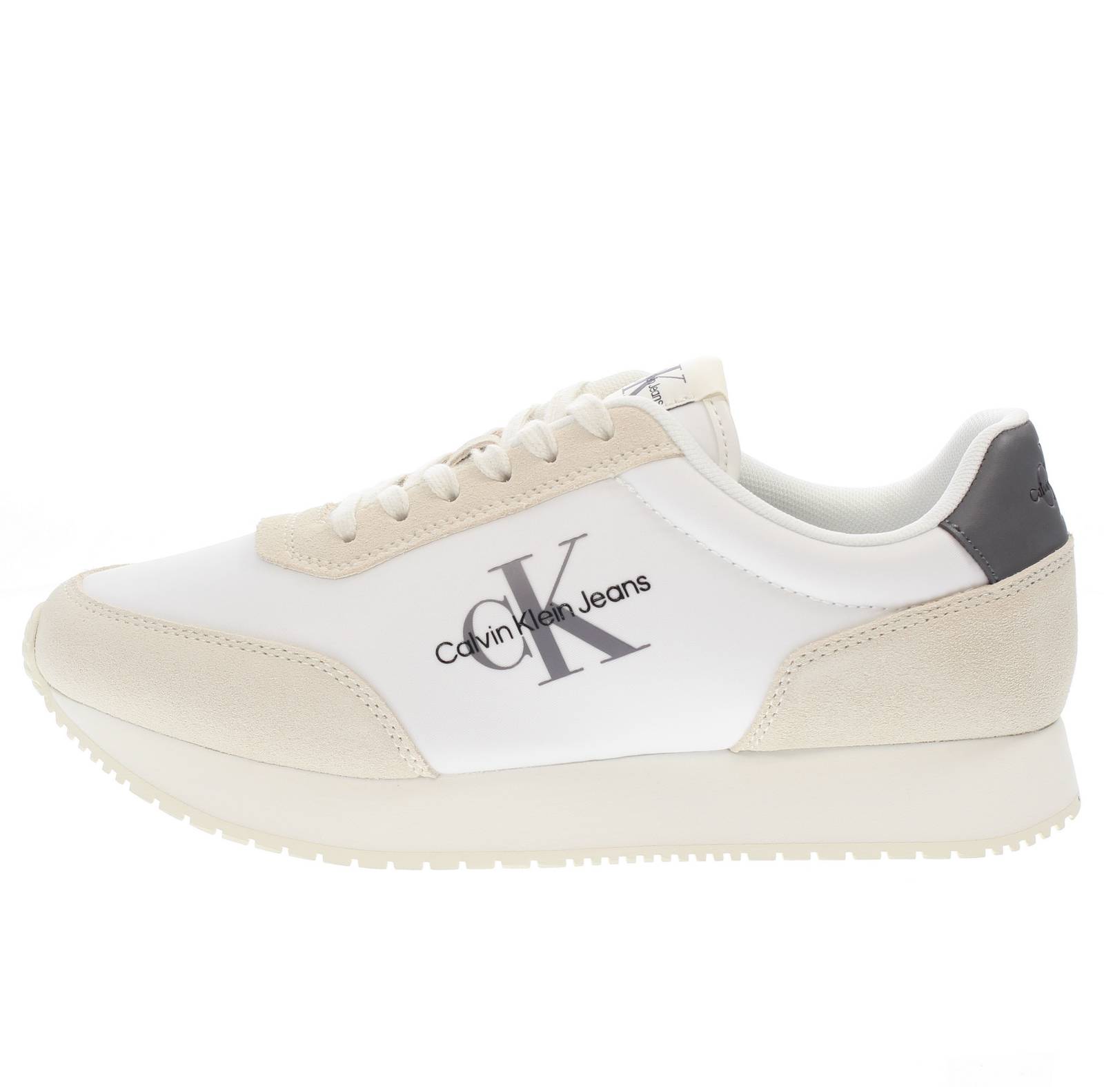 CALVIN KLEIN JEANS Retro Runner - Sneakers en daim Homme blanc Photo 3