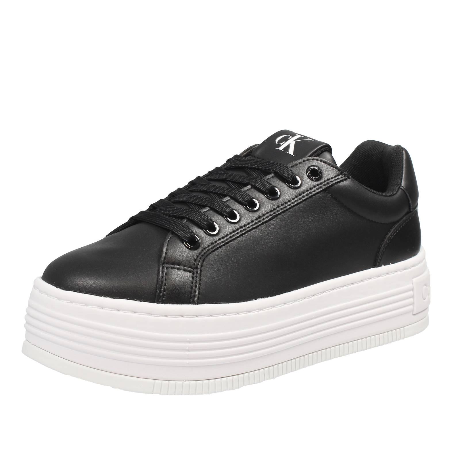 CALVIN KLEIN JEANS Bold Plateau - Sneakers aus Leder Damen schwarz