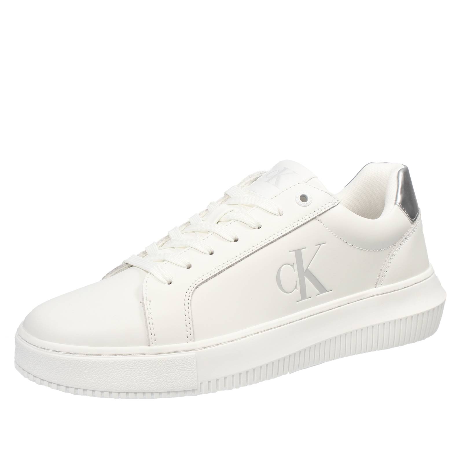 CALVIN KLEIN JEANS Chunky Cupsole - Übergroße Sneakers aus Leder Damen weiß