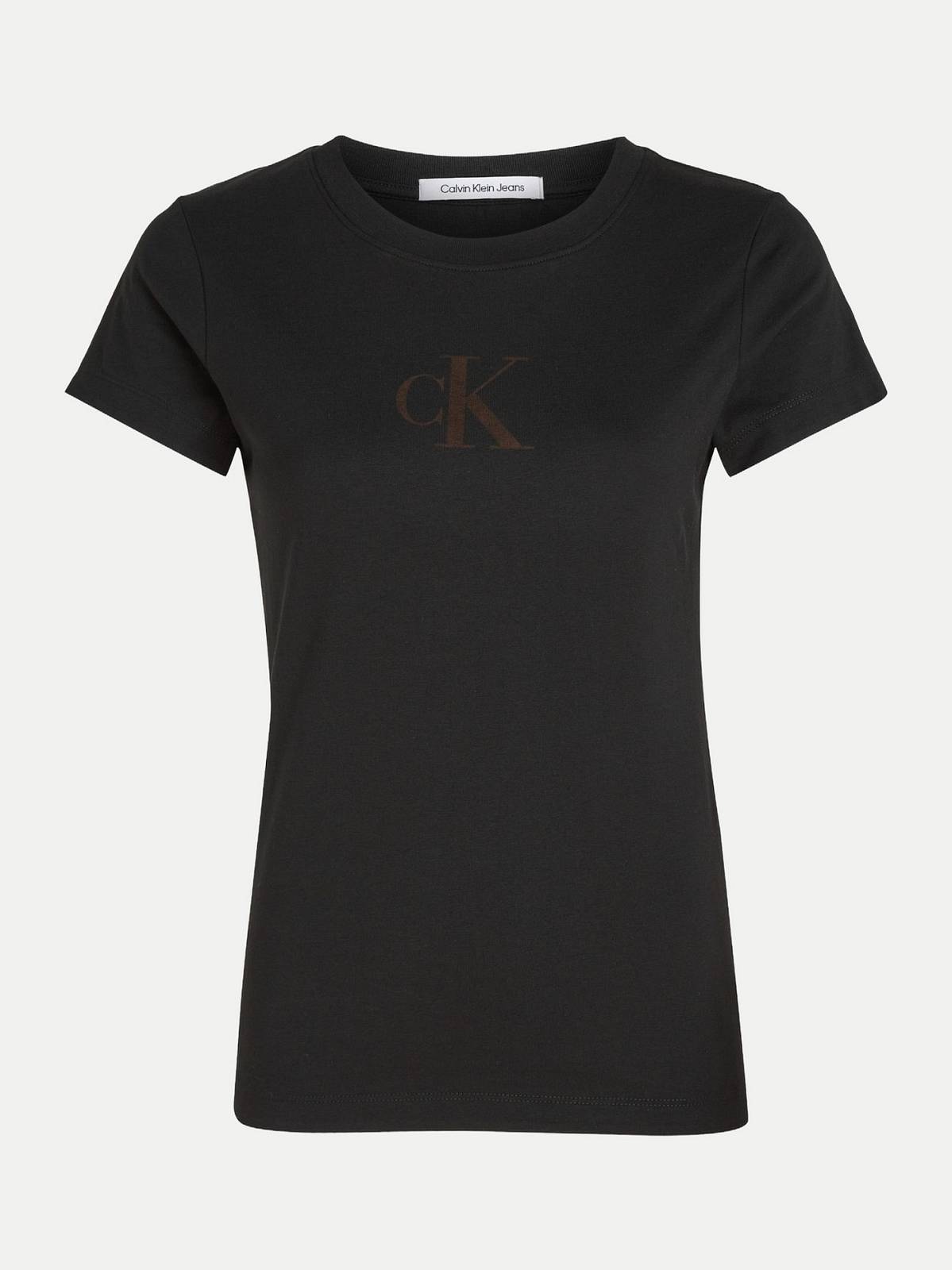 CALVIN KLEIN JEANS BURN OUT CK SLIM TEE Damen schwarz