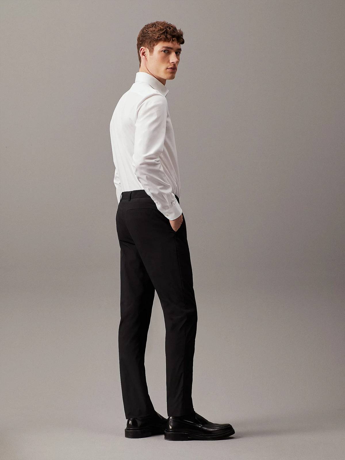 CALVIN KLEIN MENSWEAR POPELINE-STRETCH-SPANNHEMD Herren weiß Foto 3