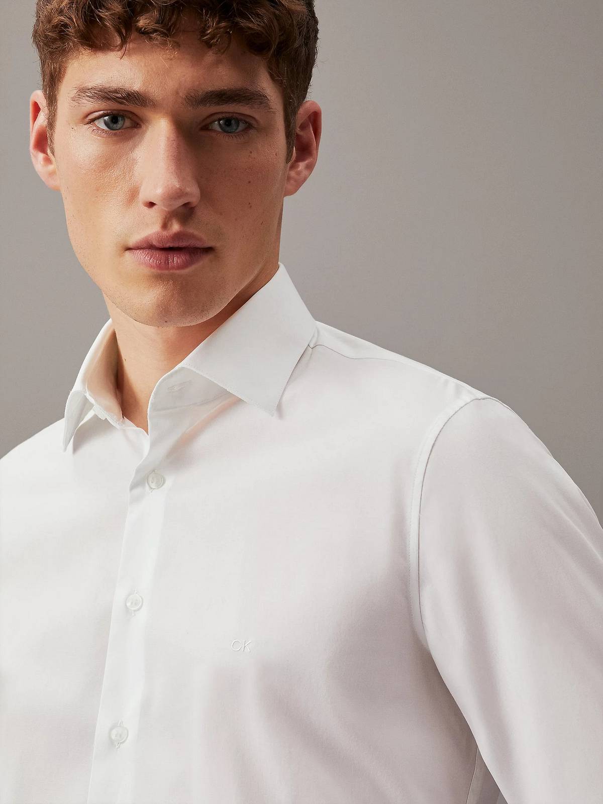 CALVIN KLEIN MENSWEAR POPELINE-STRETCH-SPANNHEMD Herren weiß Foto 4