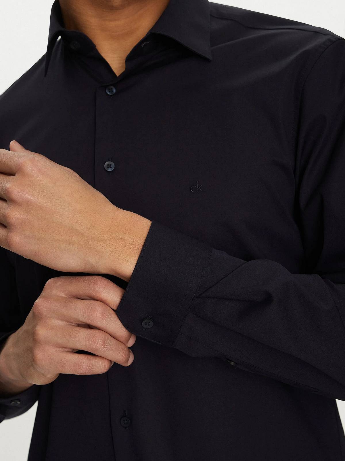 CALVIN KLEIN MENSWEAR POPELINE-STRETCH-SPANNHEMD Herren blau Foto 3