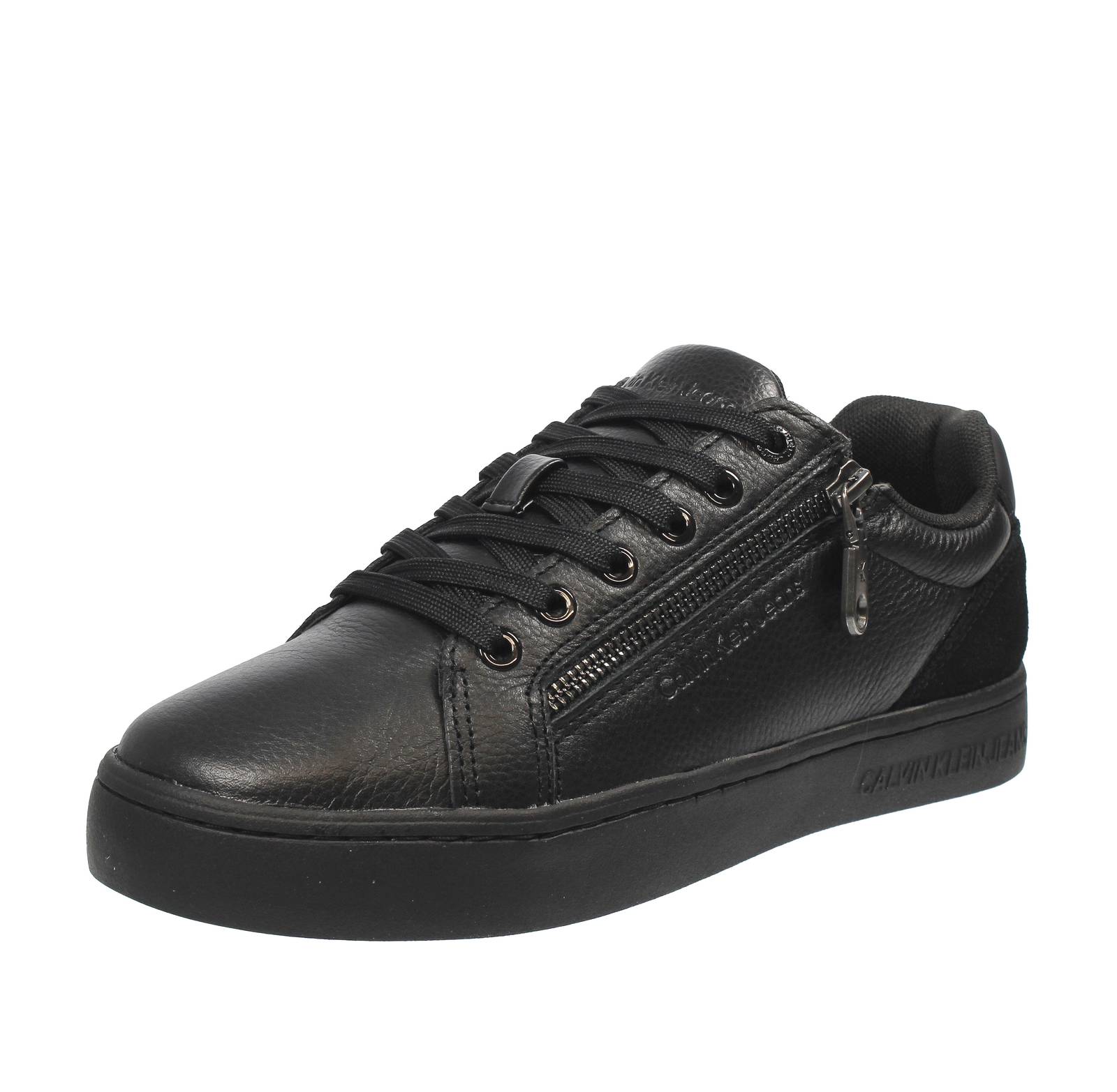 CALVIN KLEIN JEANS Classic Cupsole Zip - Sneakers en cuir Homme noir