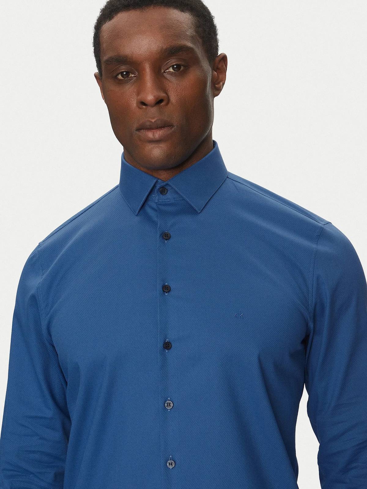 CALVIN KLEIN MENSWEAR Total structure slim shirt Uomo blu Foto 4