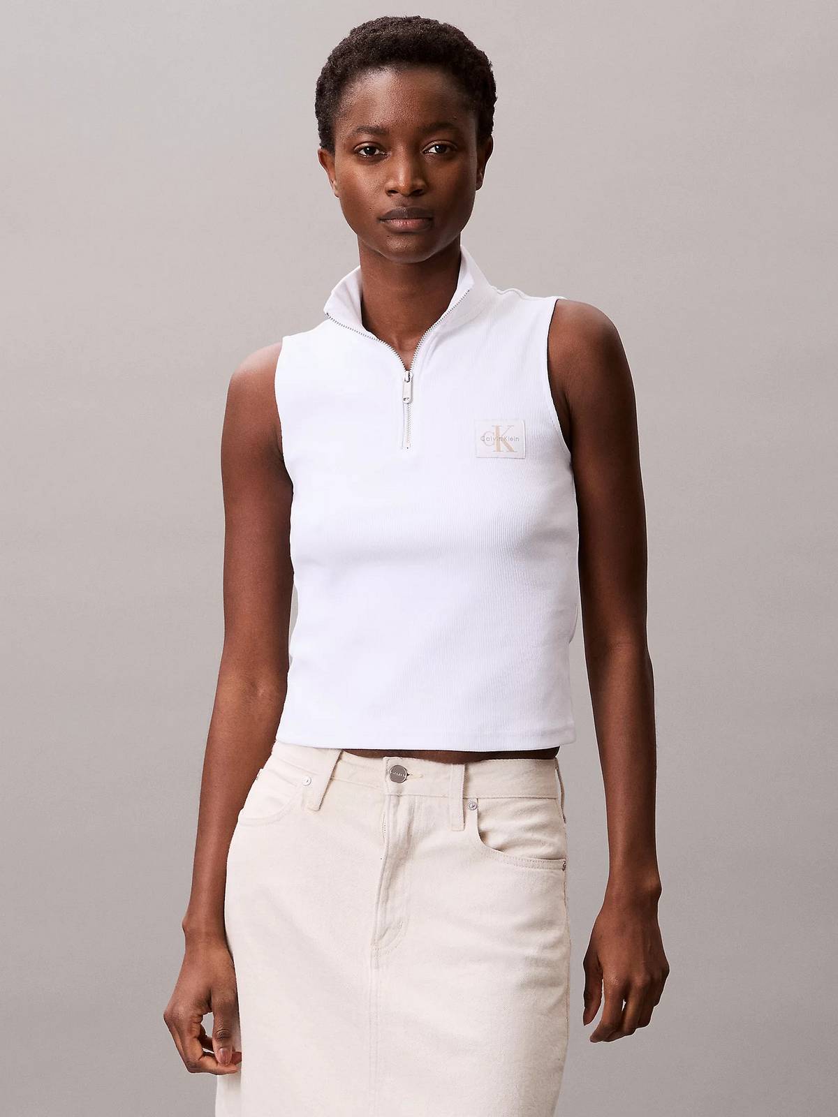 CALVIN KLEIN JEANS Ärmelloses Oberteil Damen weiß