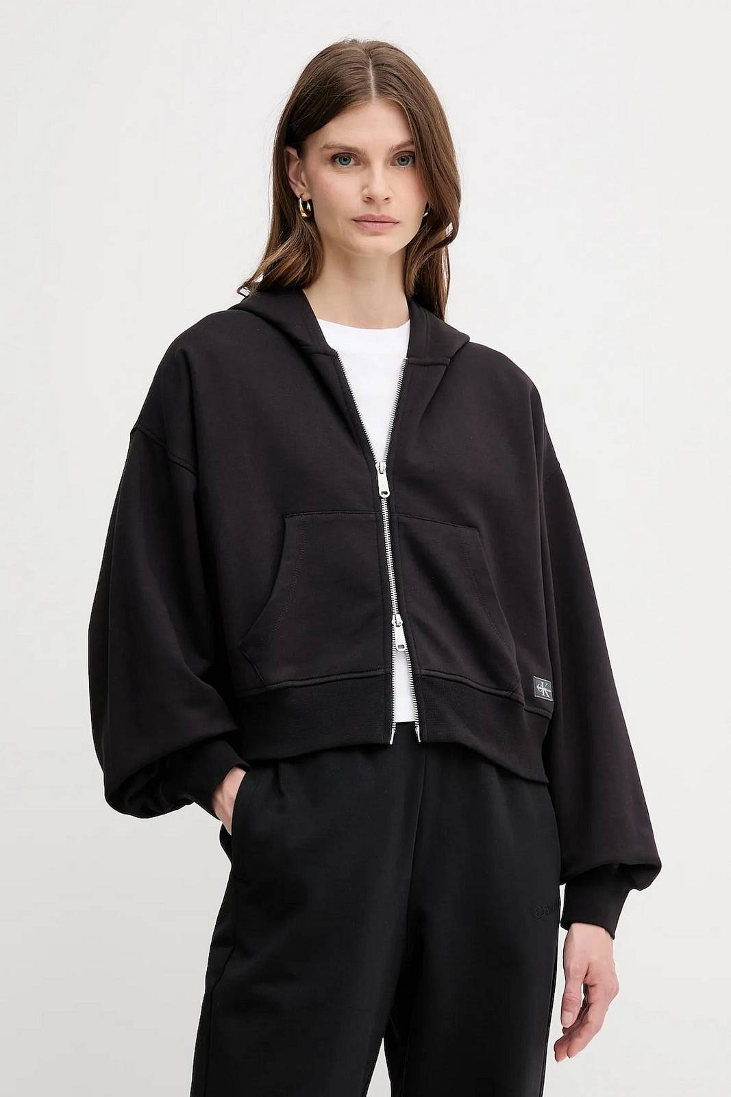 CALVIN KLEIN JEANS Sweatshirt logo French Terry Femme noir