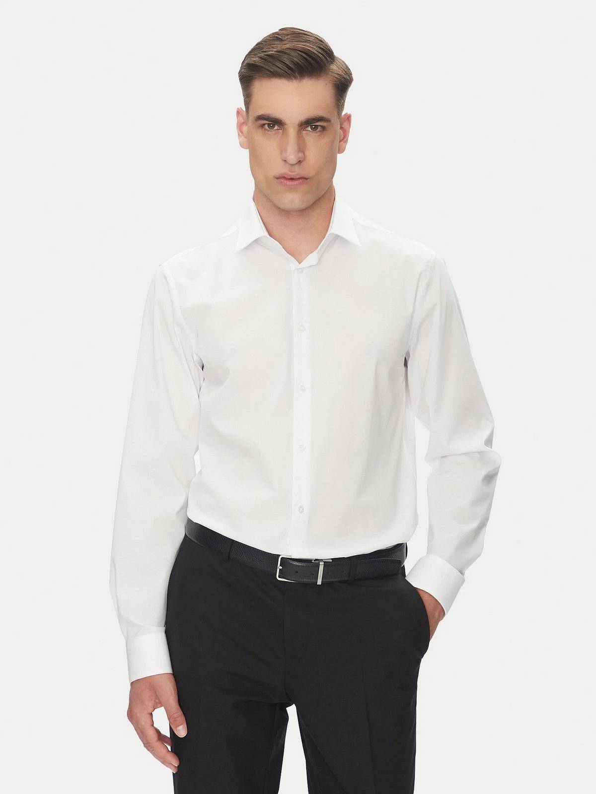 CALVIN KLEIN MENSWEAR Shirt Regular Popeline Uomo azzurro