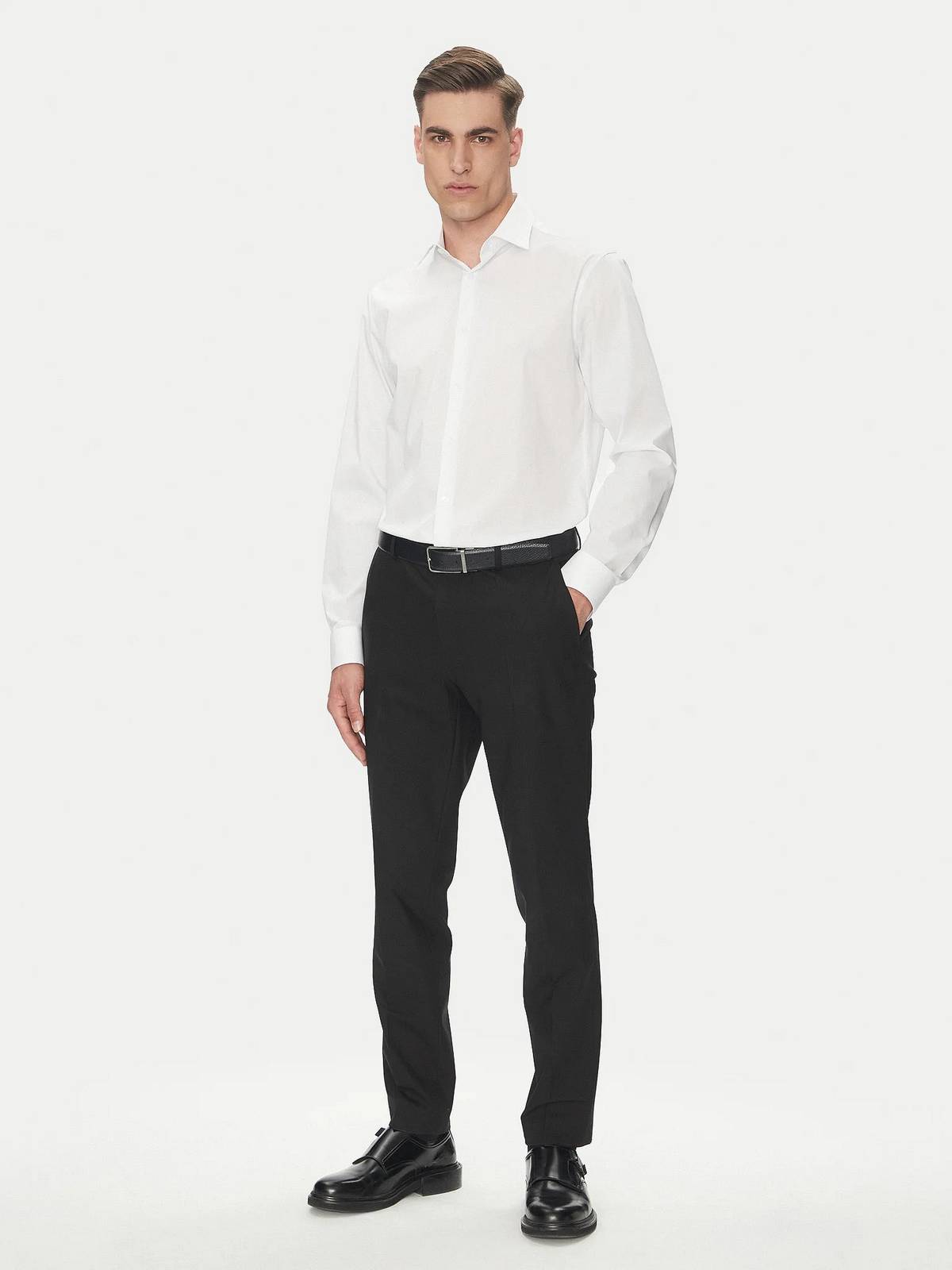 CALVIN KLEIN MENSWEAR Regular Poplin Shirt Man light blue Photo 4