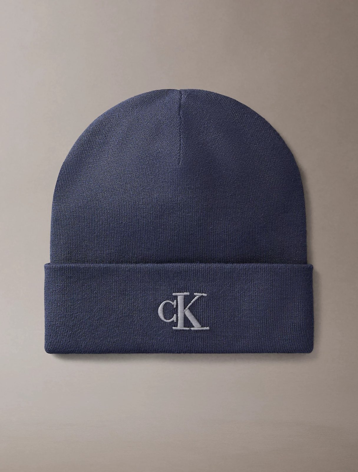 CALVIN KLEIN JEANS Bonnet côtelé CK Homme bleu