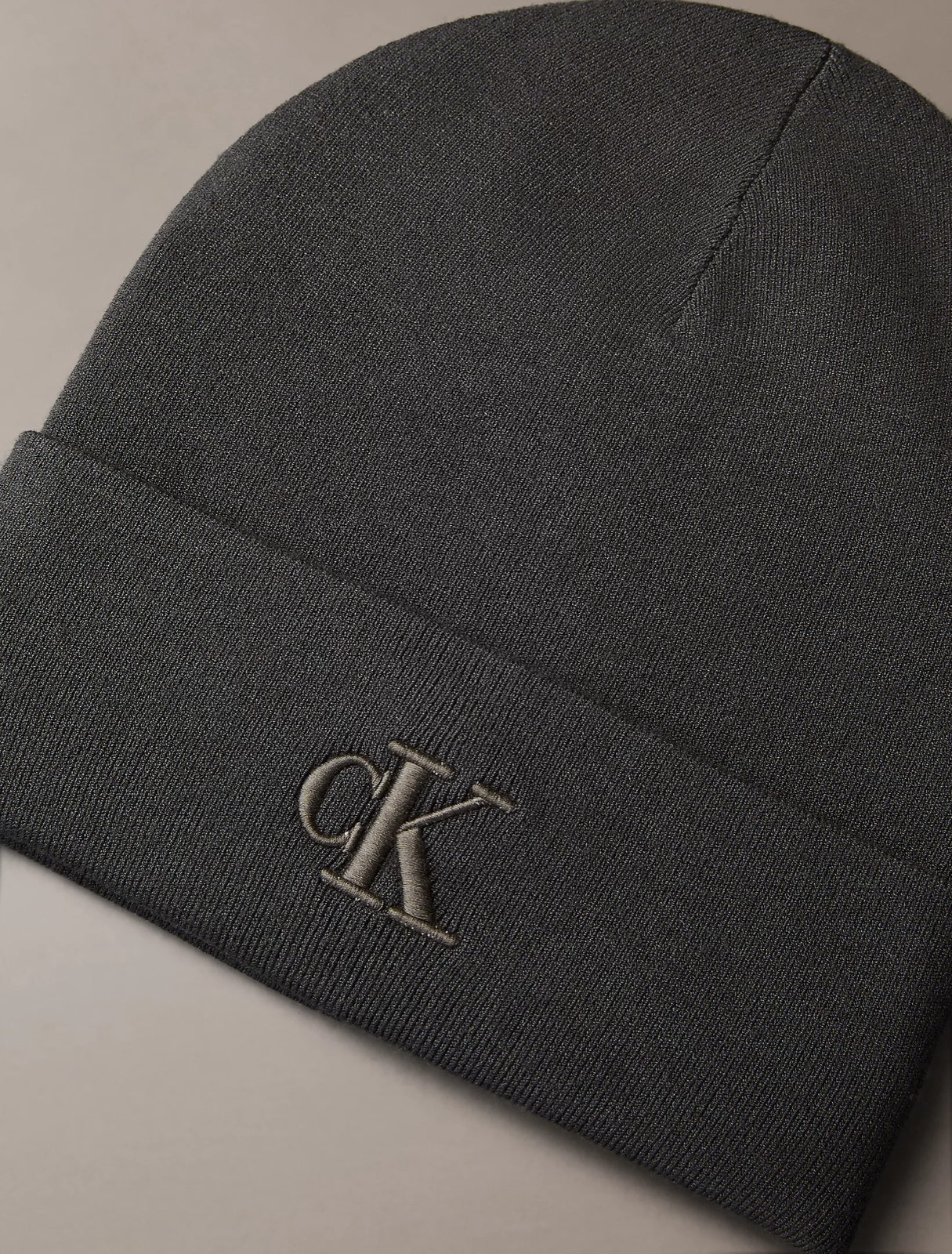 CALVIN KLEIN JEANS Bonnet côtelé CK Homme kaki Photo 3