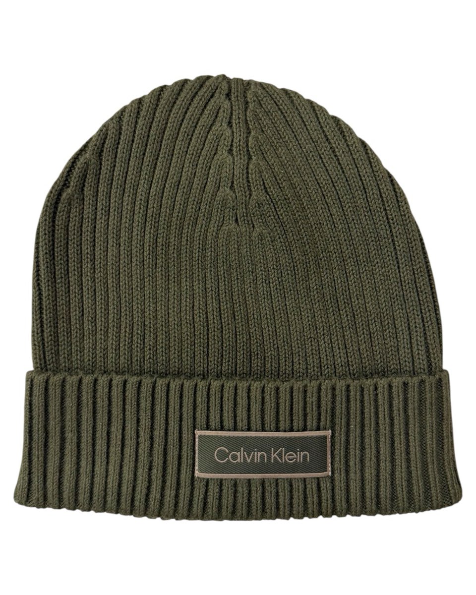 CALVIN KLEIN JEANS Bonnet en coton CK Homme vert