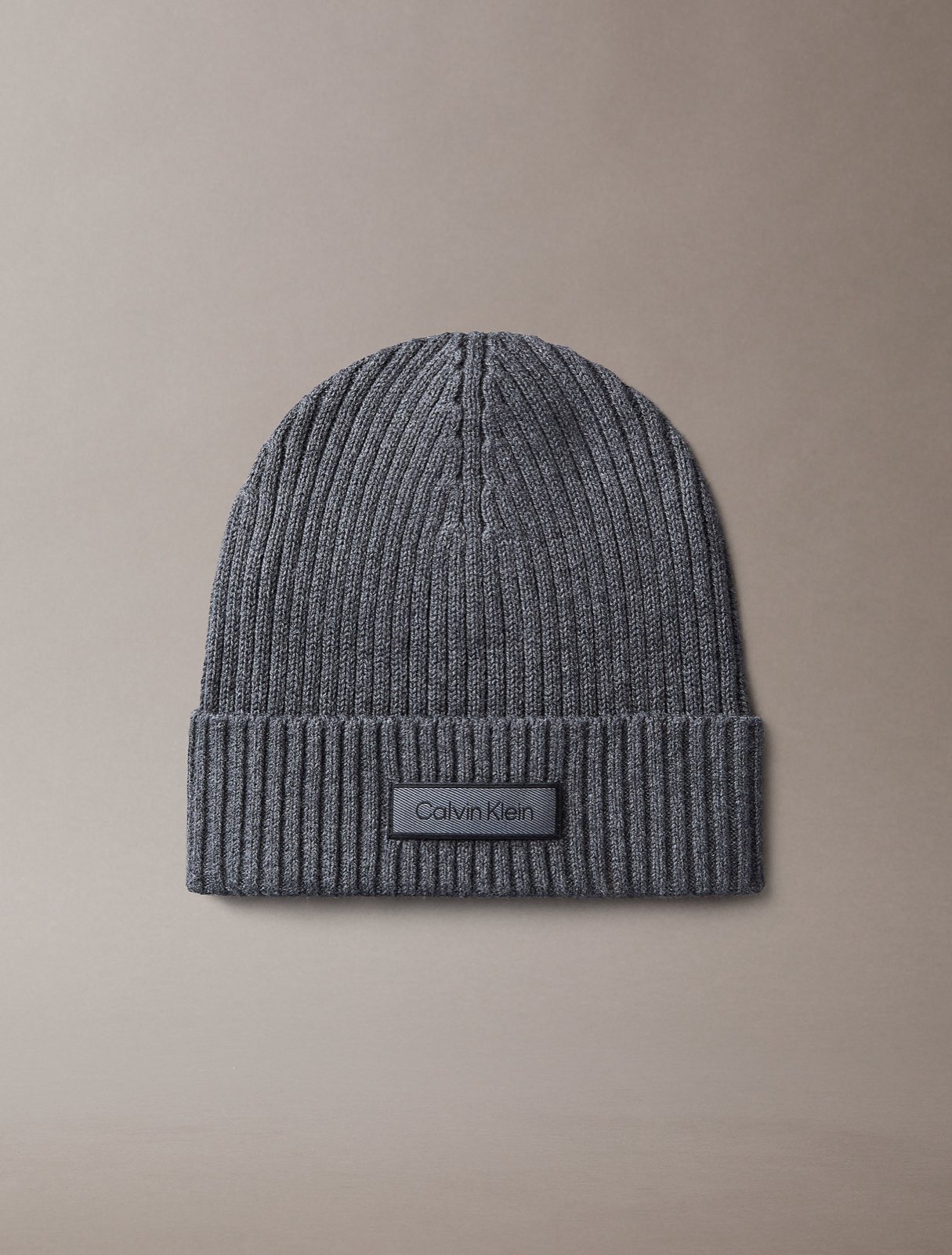 CALVIN KLEIN JEANS Bonnet en coton CK Homme gris