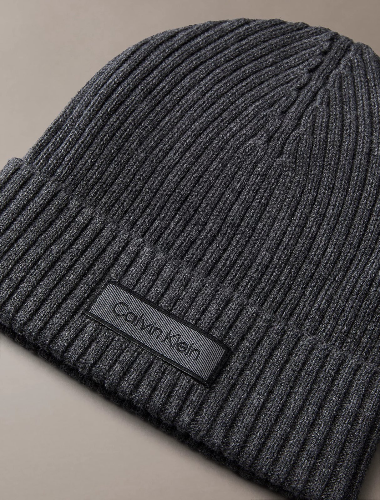 CALVIN KLEIN JEANS Bonnet en coton CK Homme gris Photo 3