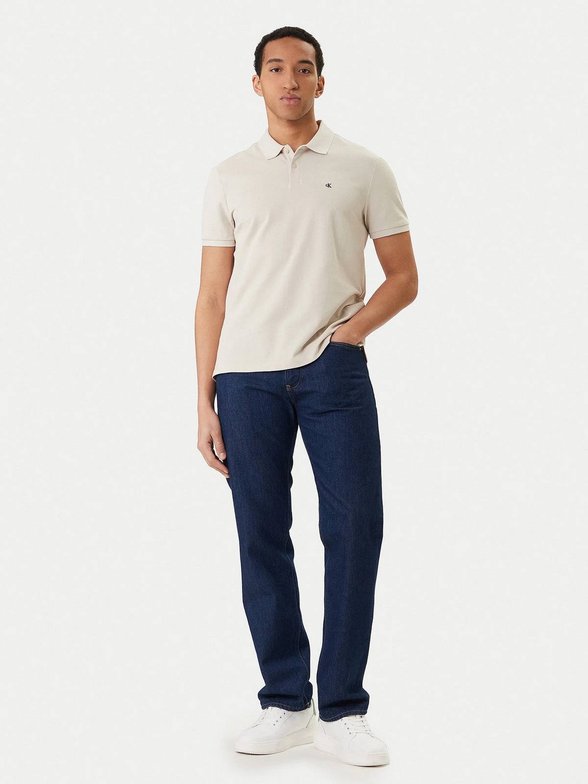 CALVIN KLEIN JEANS SS monogram piquet polo shirt Man white Photo 4