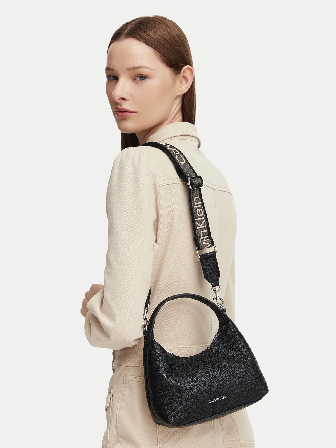 CALVIN KLEIN JEANS CK small strap webbing Woman black Photo 2