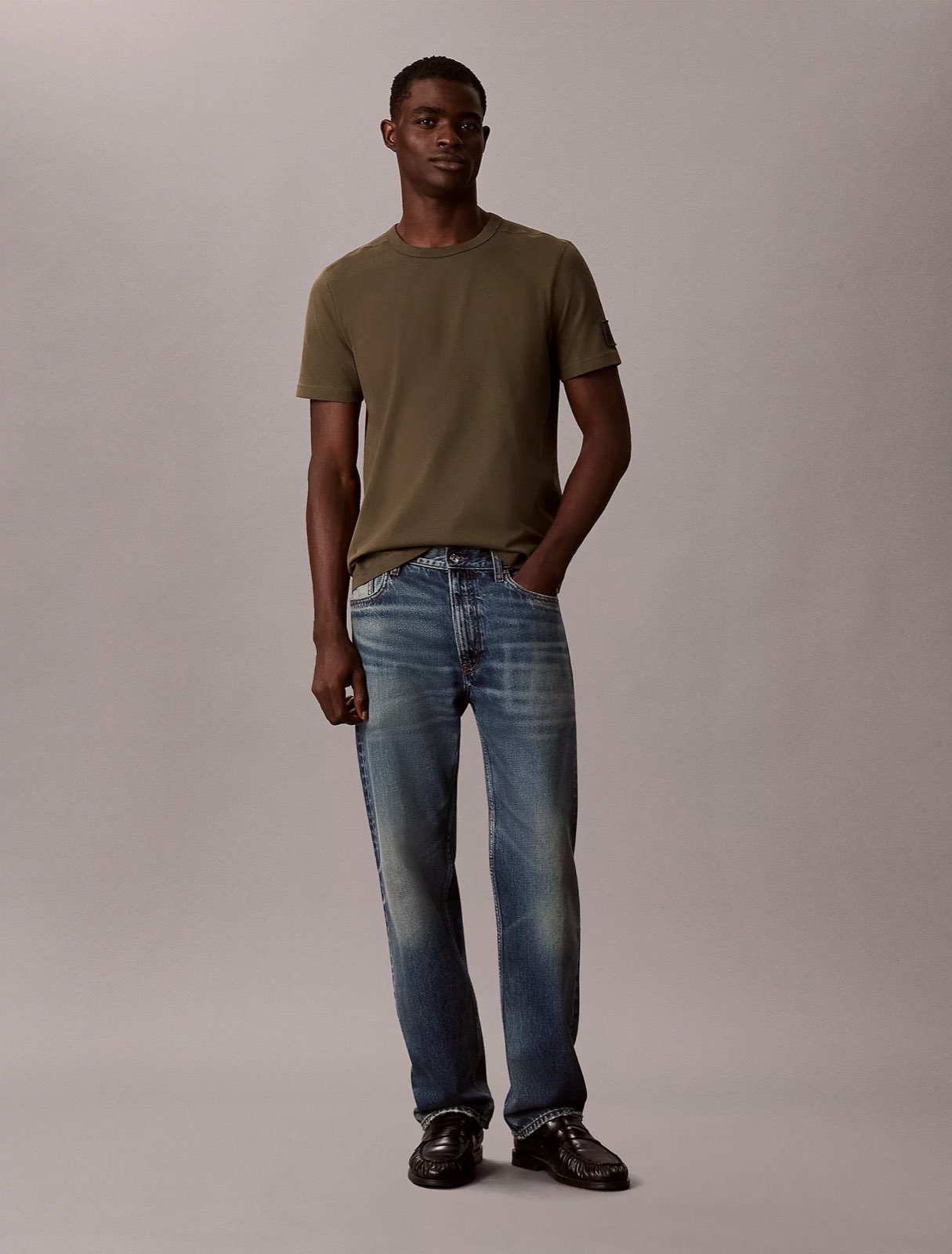 CALVIN KLEIN JEANS Sueded Tee Jersey Man green Photo 1