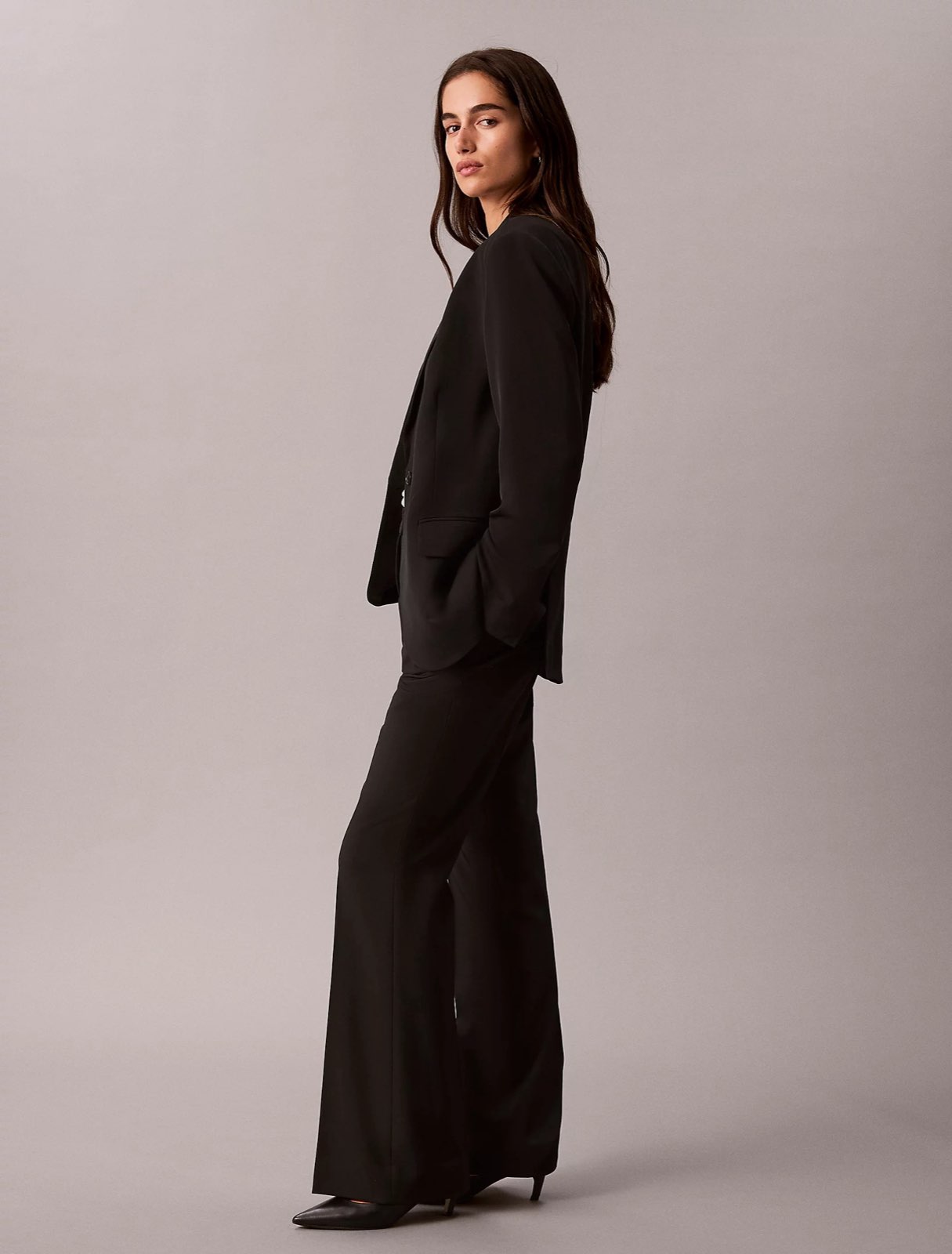 CALVIN KLEIN JEANS Blazer en twill de polyester Femme noir Photo 6