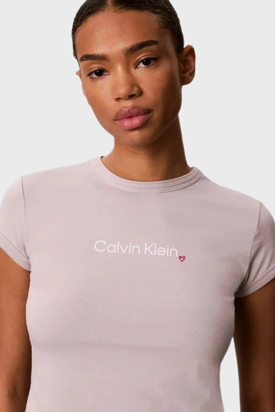 CALVIN KLEIN JEANS T-Shirt Slim Fit mit Herz-Logo Damen rosa Foto 4