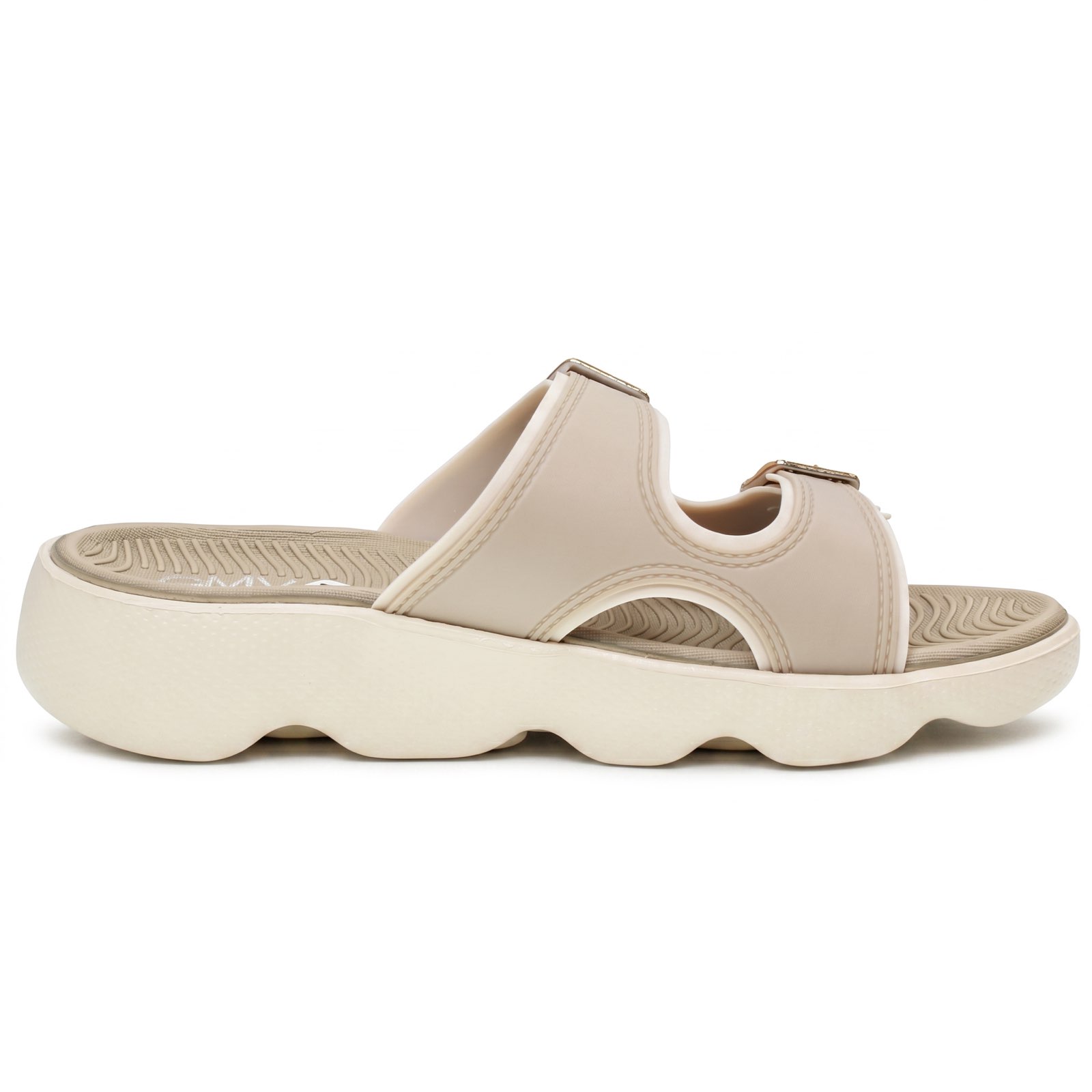 GMV Pantoffeln mit doppelter Schnalle Damen beige Foto 3